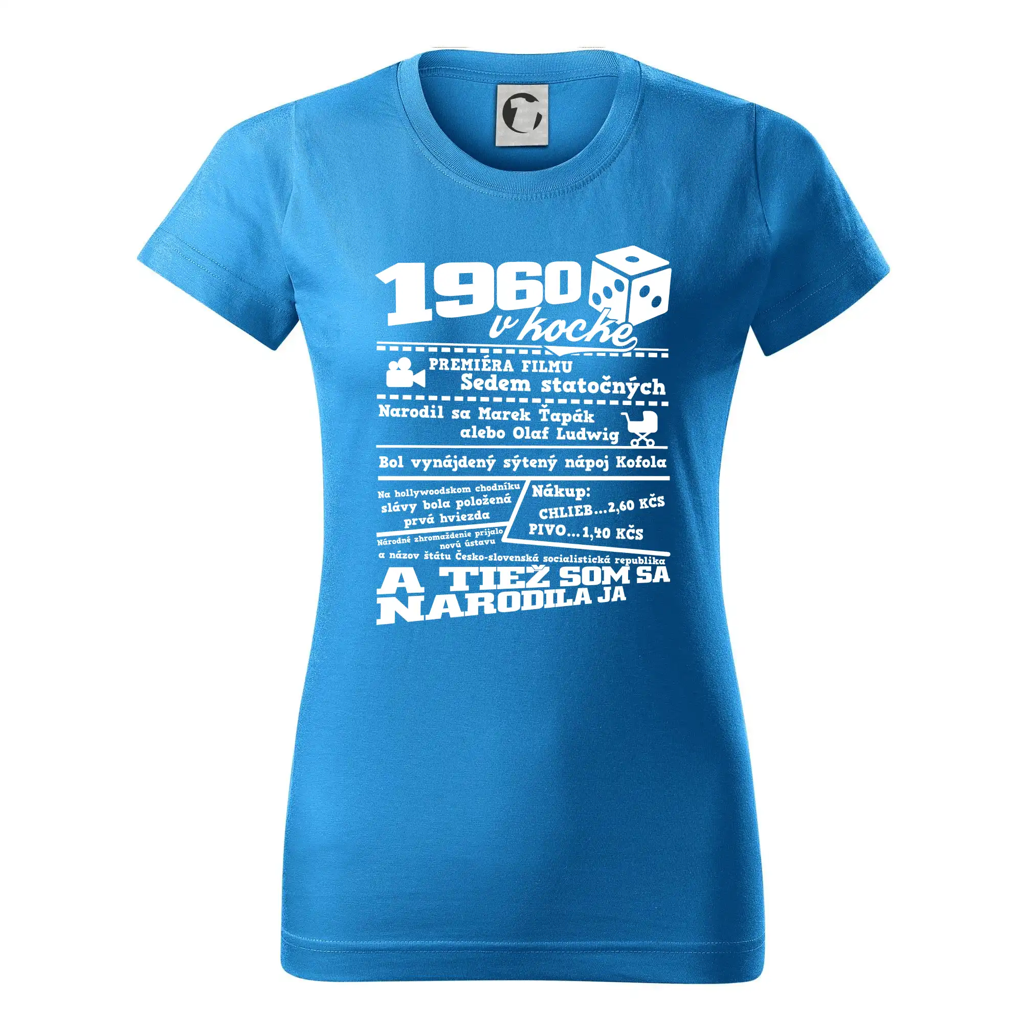 1960 v kocke - Dámske tričko basic - ľahko voľnejšie a dlhšie