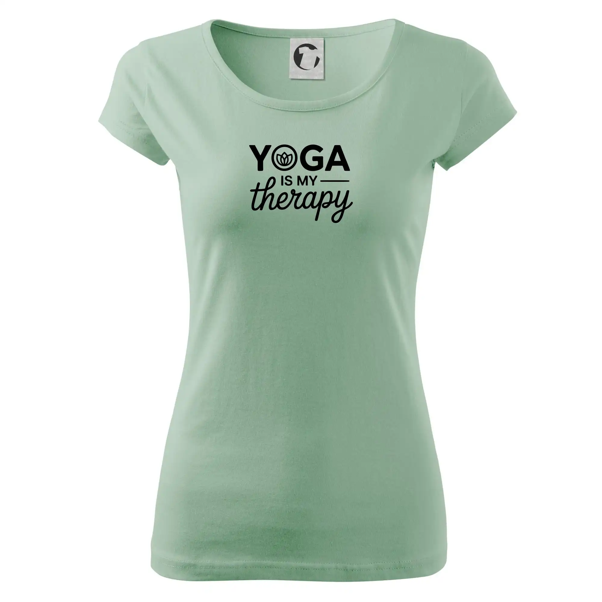 Tričká na jógu - Yoga Is My Therapy nápis - Dámske tričko Pure