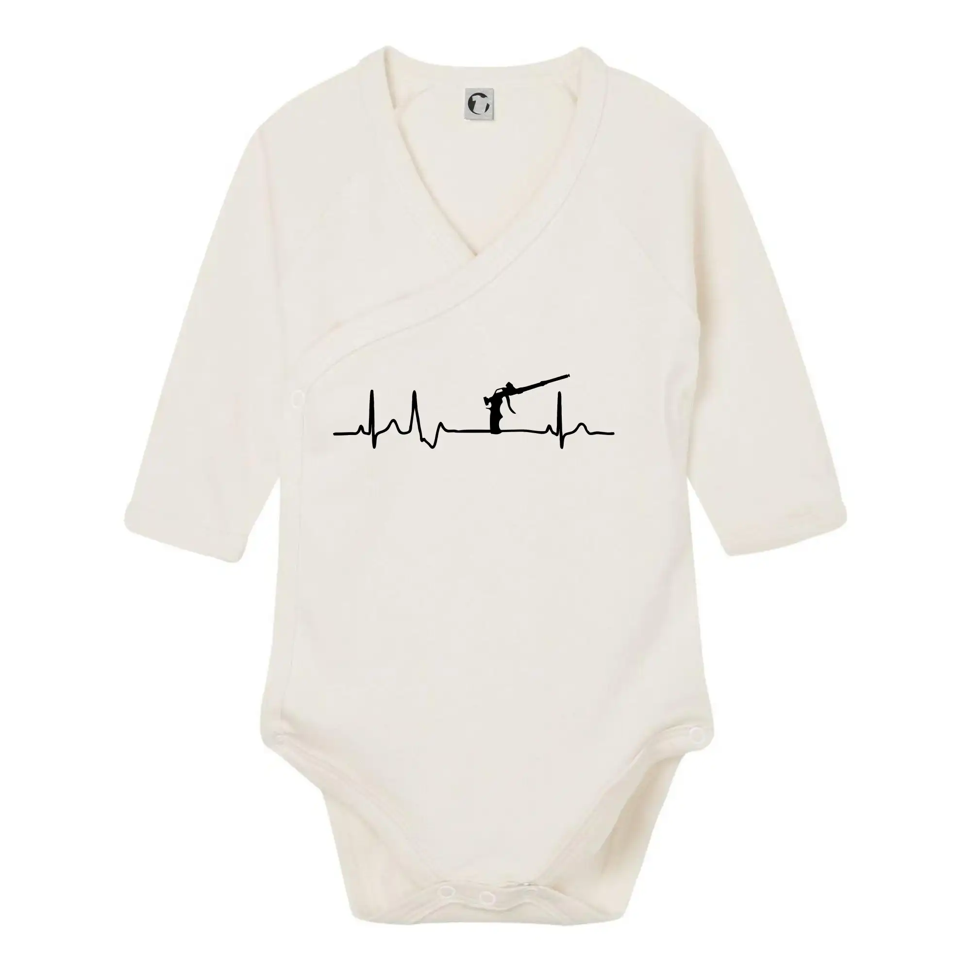 Vtipné tričká pre murárov - Ekg pistole na pěnu - Body zavinovacie s dlhým rukávom