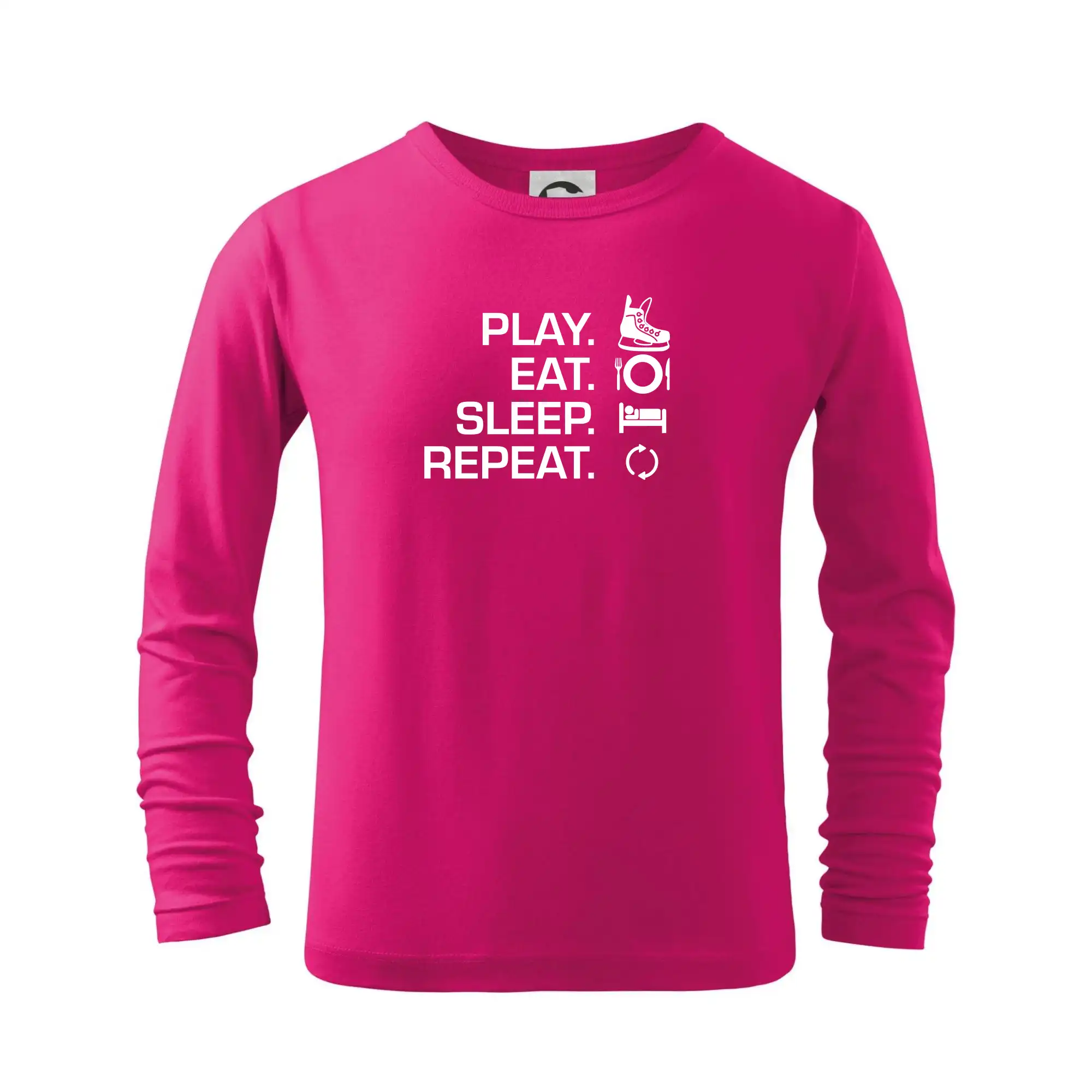Hokejová trička - Play Eat Sleep Repeat hokej - Tričko detské Long Sleeve