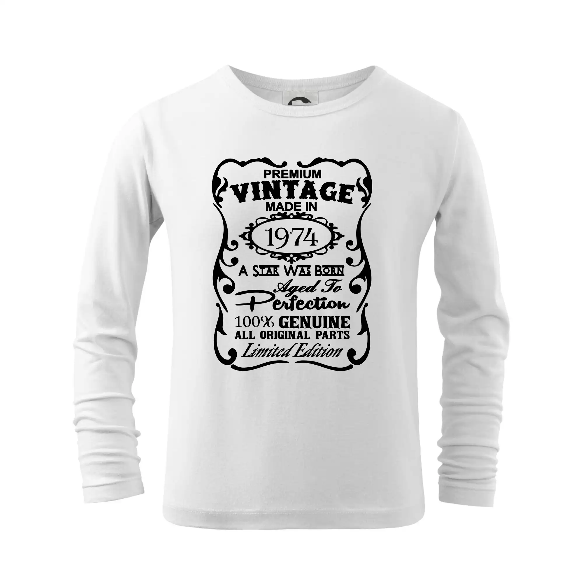 Trička s ročníkom 1974 - Vintage Etiketa - 1974 - Tričko detské Long Sleeve