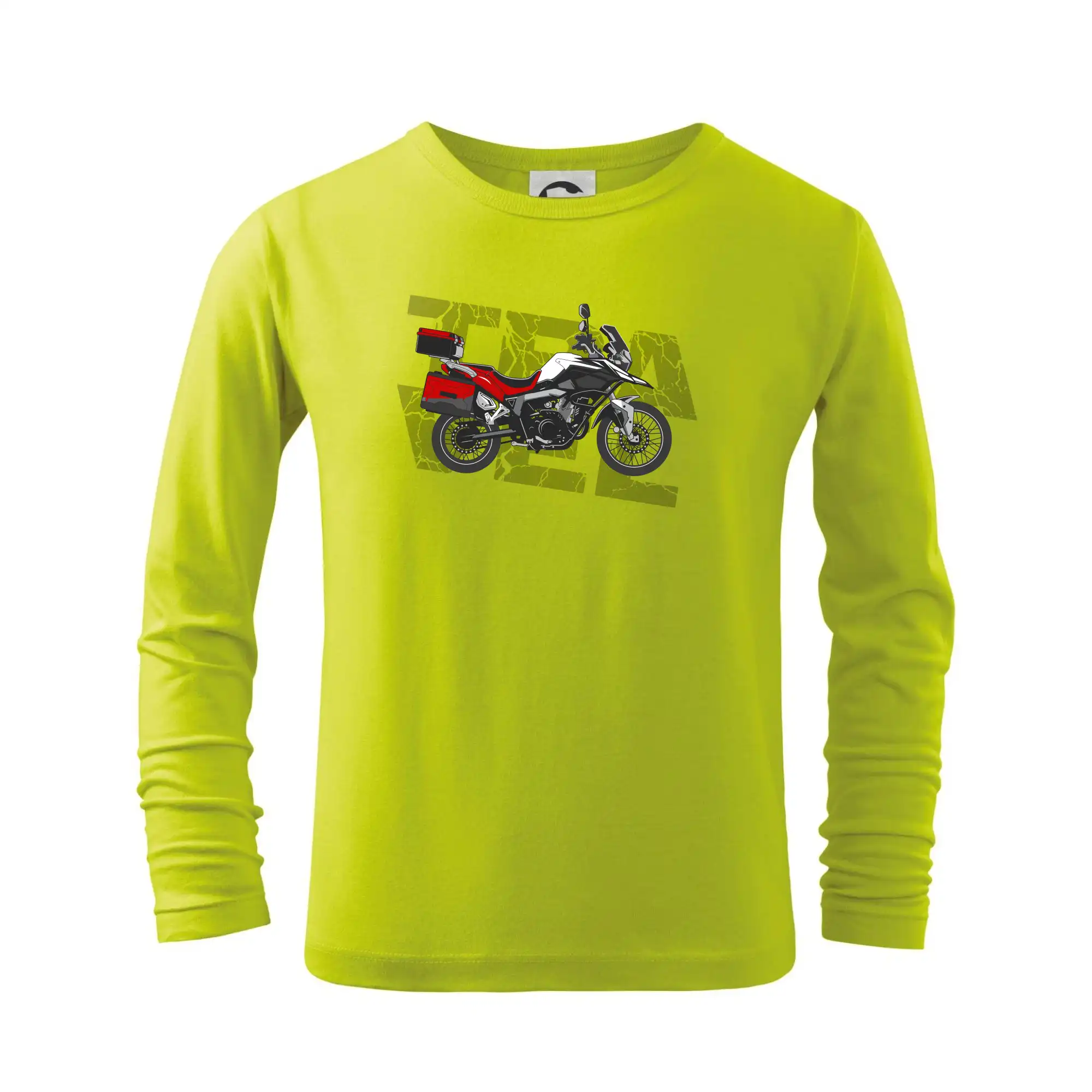 Tričká a mikiny s potlačou motoriek – pre pravých motorkárov - Cestovná enduro červená - Tričko detské Long Sleeve