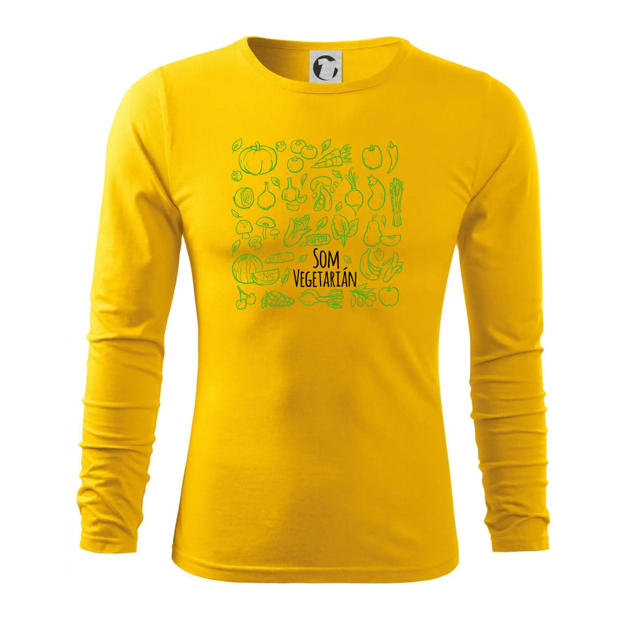 Životný štýl - Som vegetarián - zelenina vo štvorci - Tričko s dlhým rukávom FIT-T long sleeve
