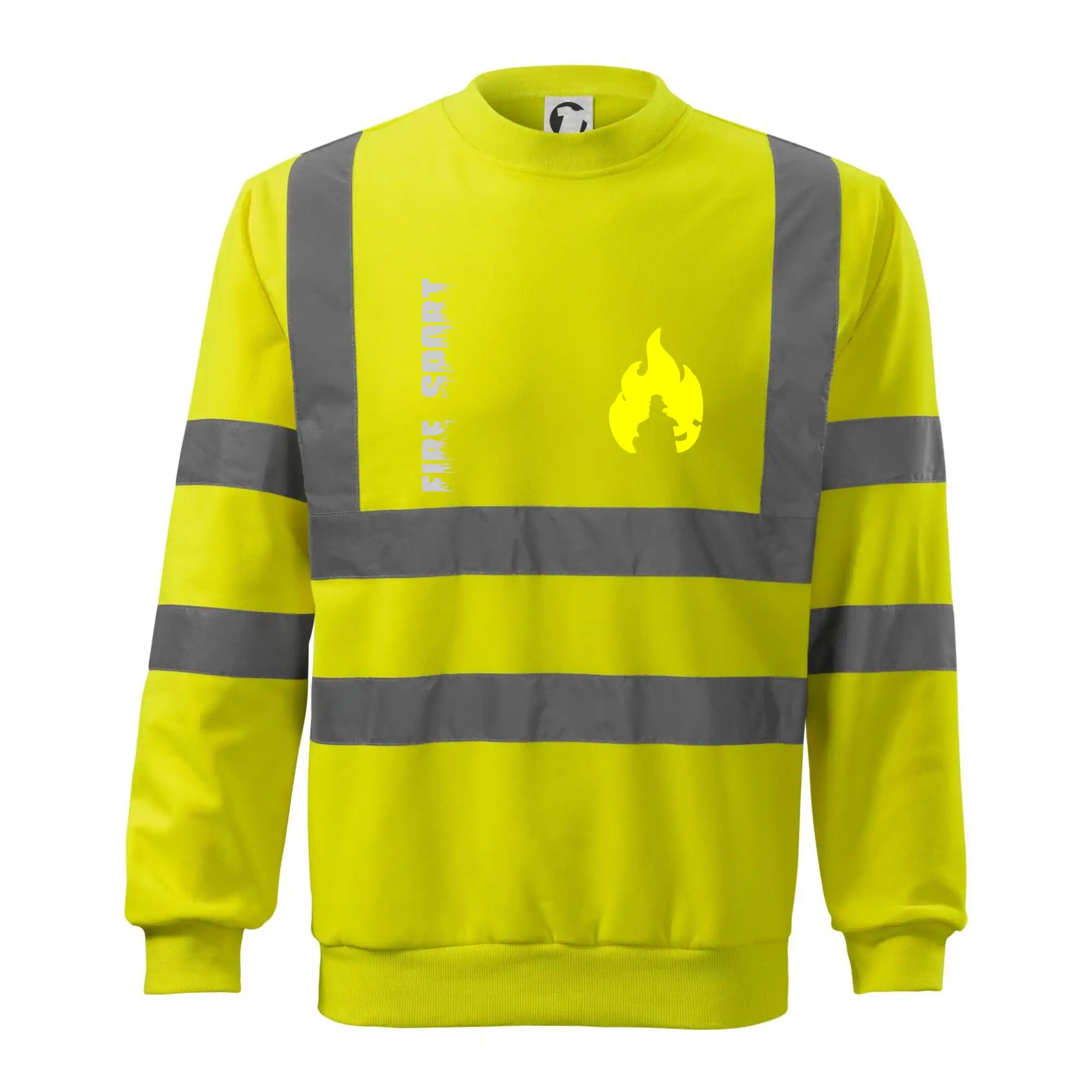 Originálne tričká pre hasičov - DHZ - Váš názov - FLUO + Reflexná potlač - Reflexná mikina