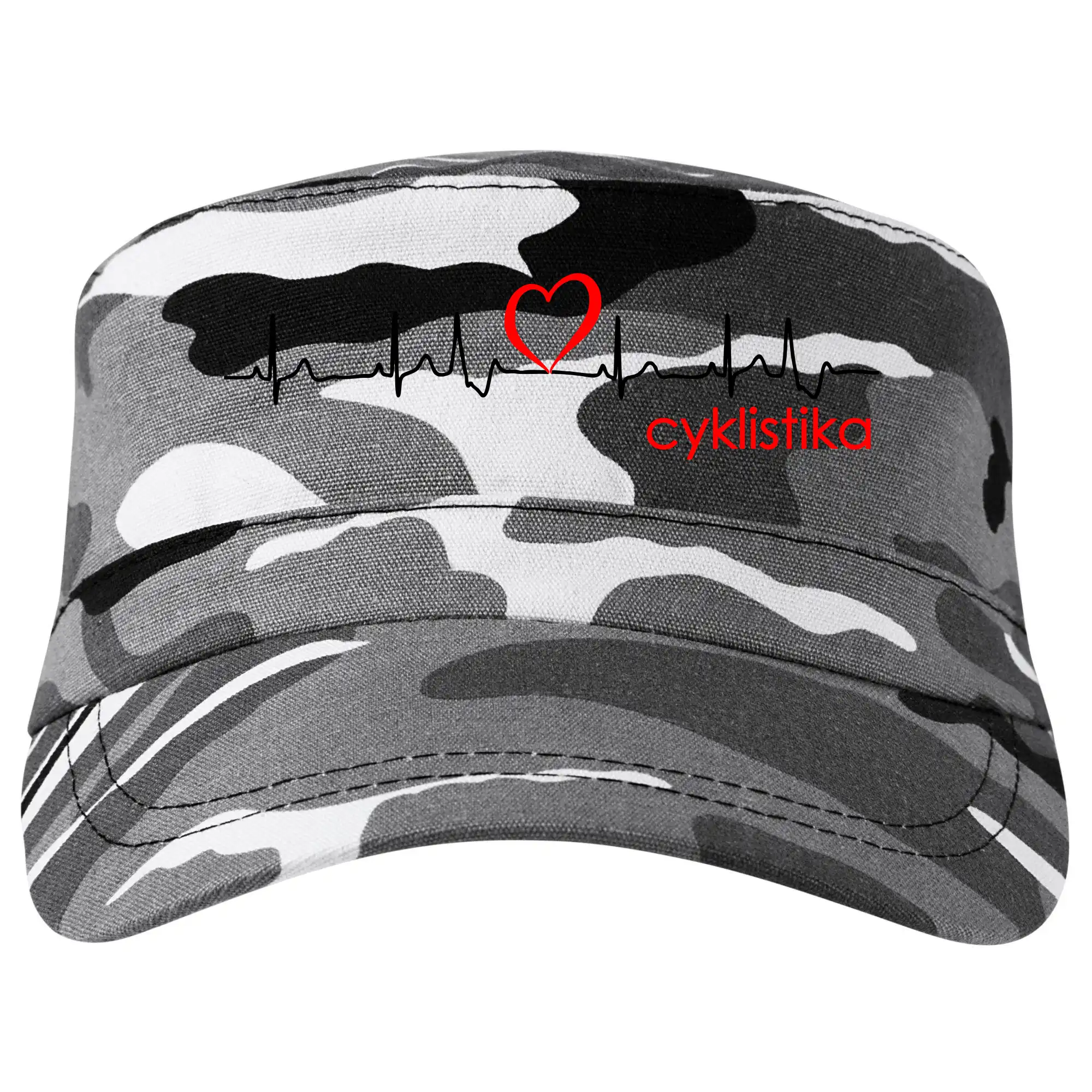 Tričko ako darček pre cyklistu - Moje srdce bije pre cyklistiku - Šiltovka CAMO