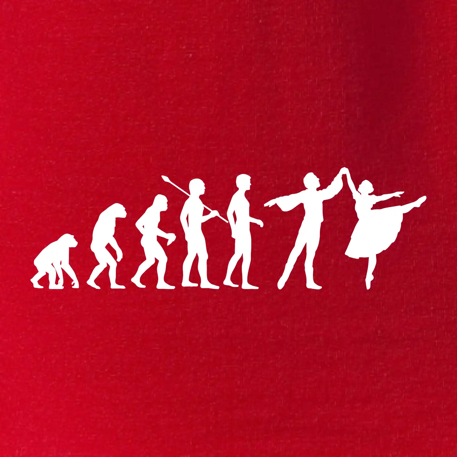 Evoluce tanec - muž a žena se sukní
