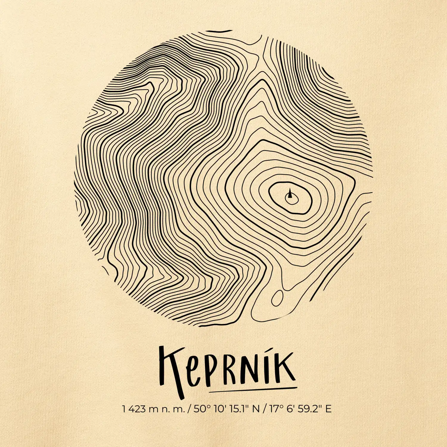 Keprník - vrstevnice v kruhu