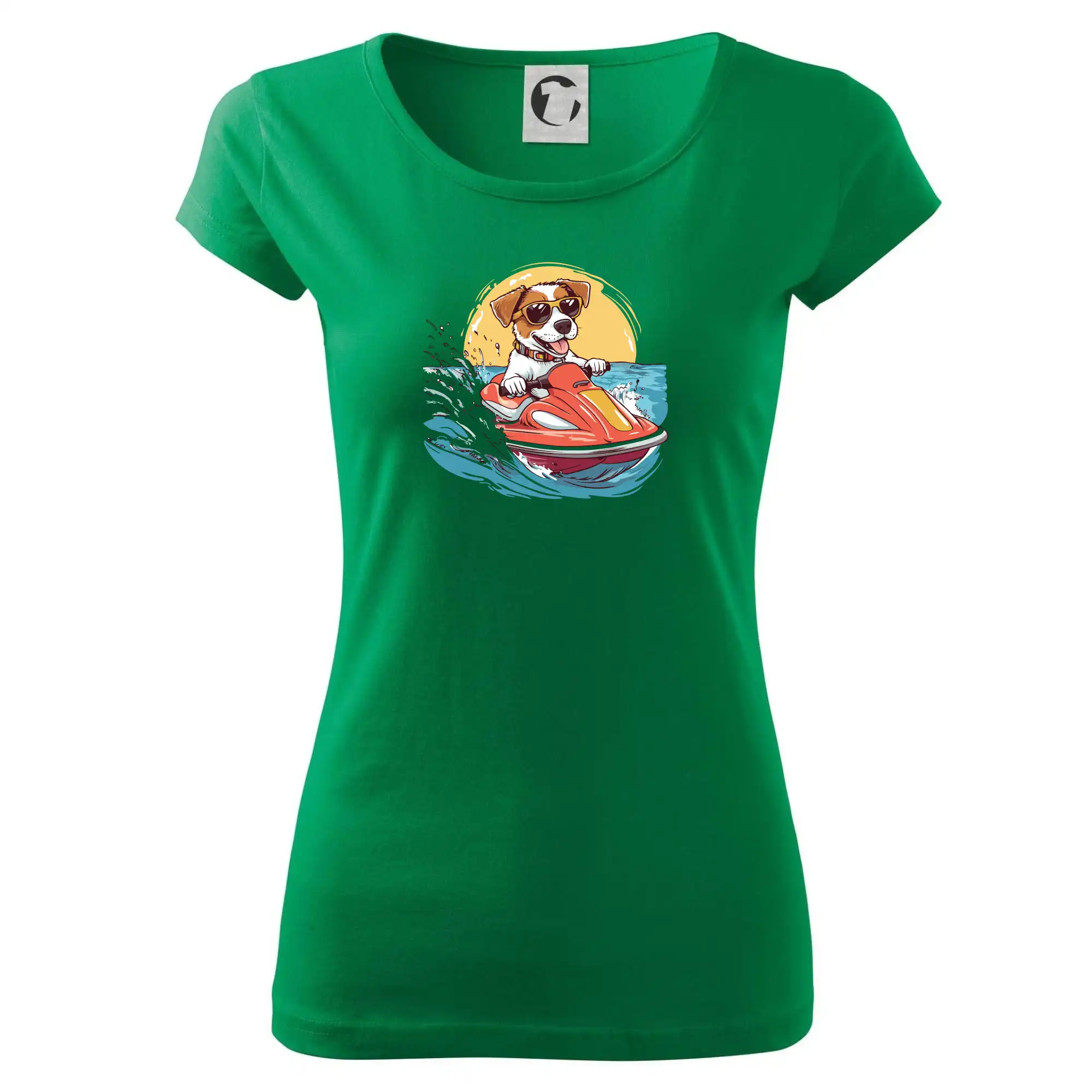 Jack russell teriér na vodním skútru