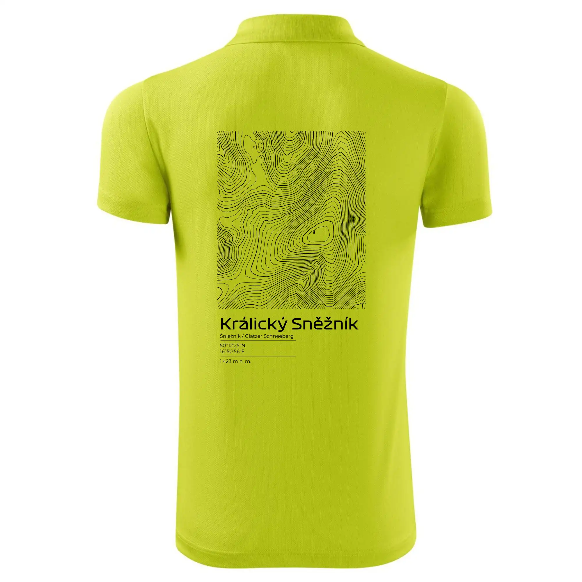 Králický Sněžník - vrstevnice v obdélníku