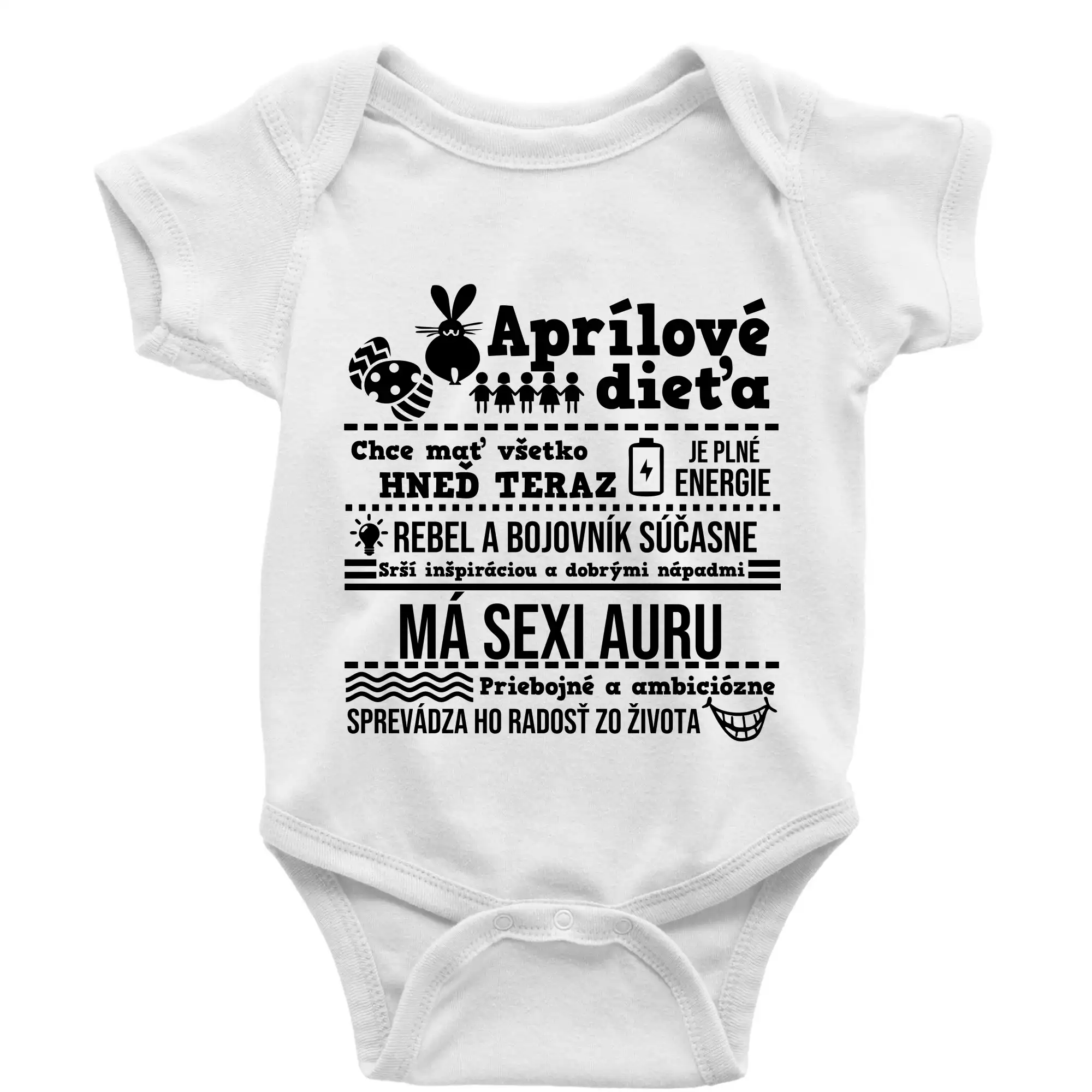 Tričká pre narodených v apríli - Narodeniny Apríl - Body dojčenské s krátkym rukávom