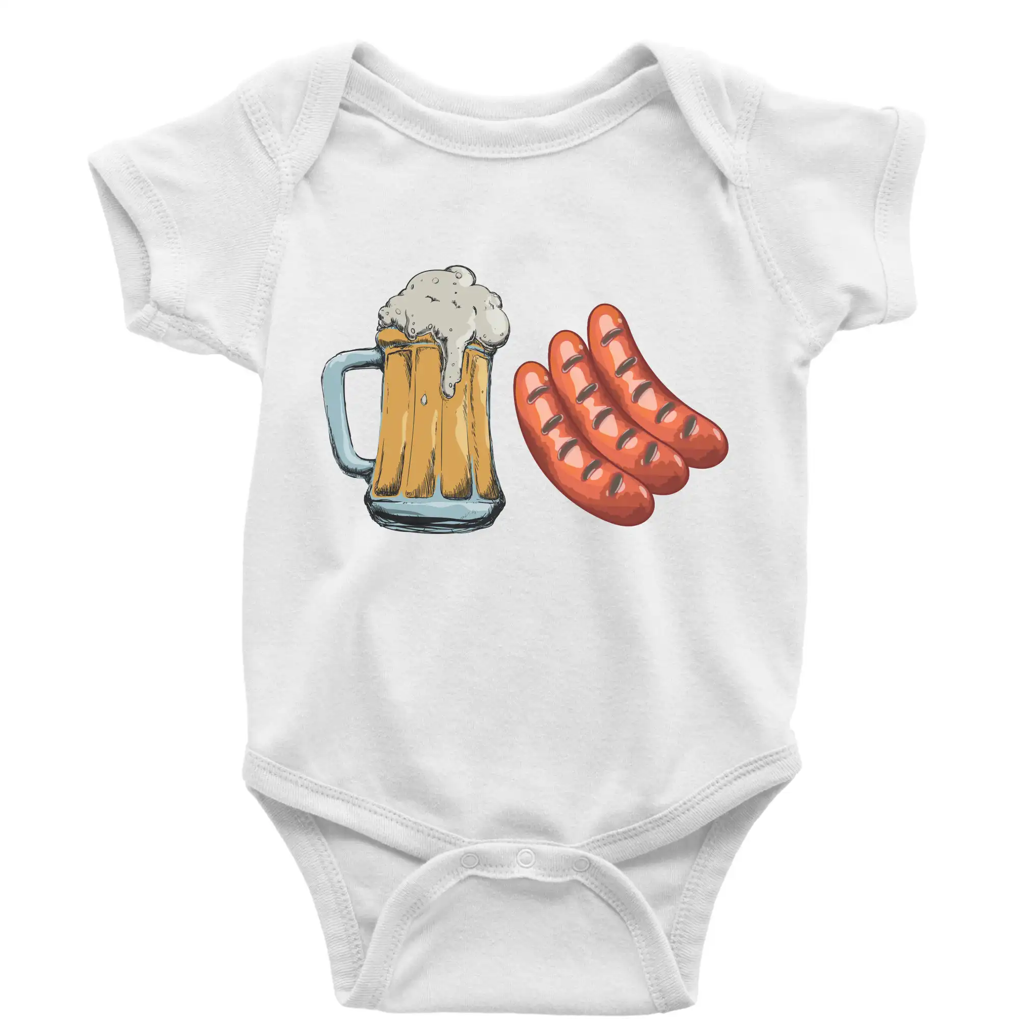 Tričká a zástery na grilovanie - Pivo a klobása - Body dojčenské s krátkym rukávom