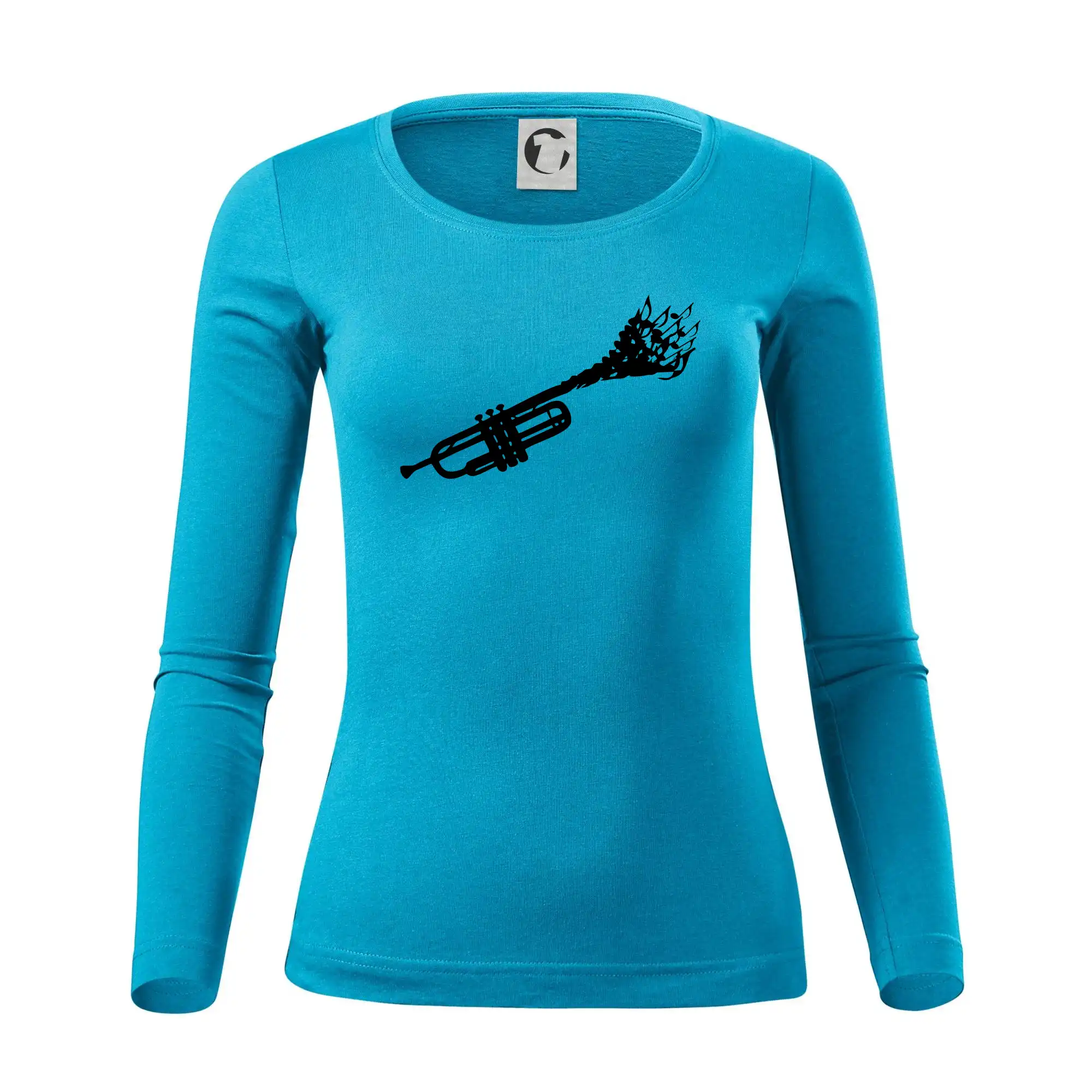 Hudobné tričká - Trubka noty - Dámske tričko FIT-T LS - zužené