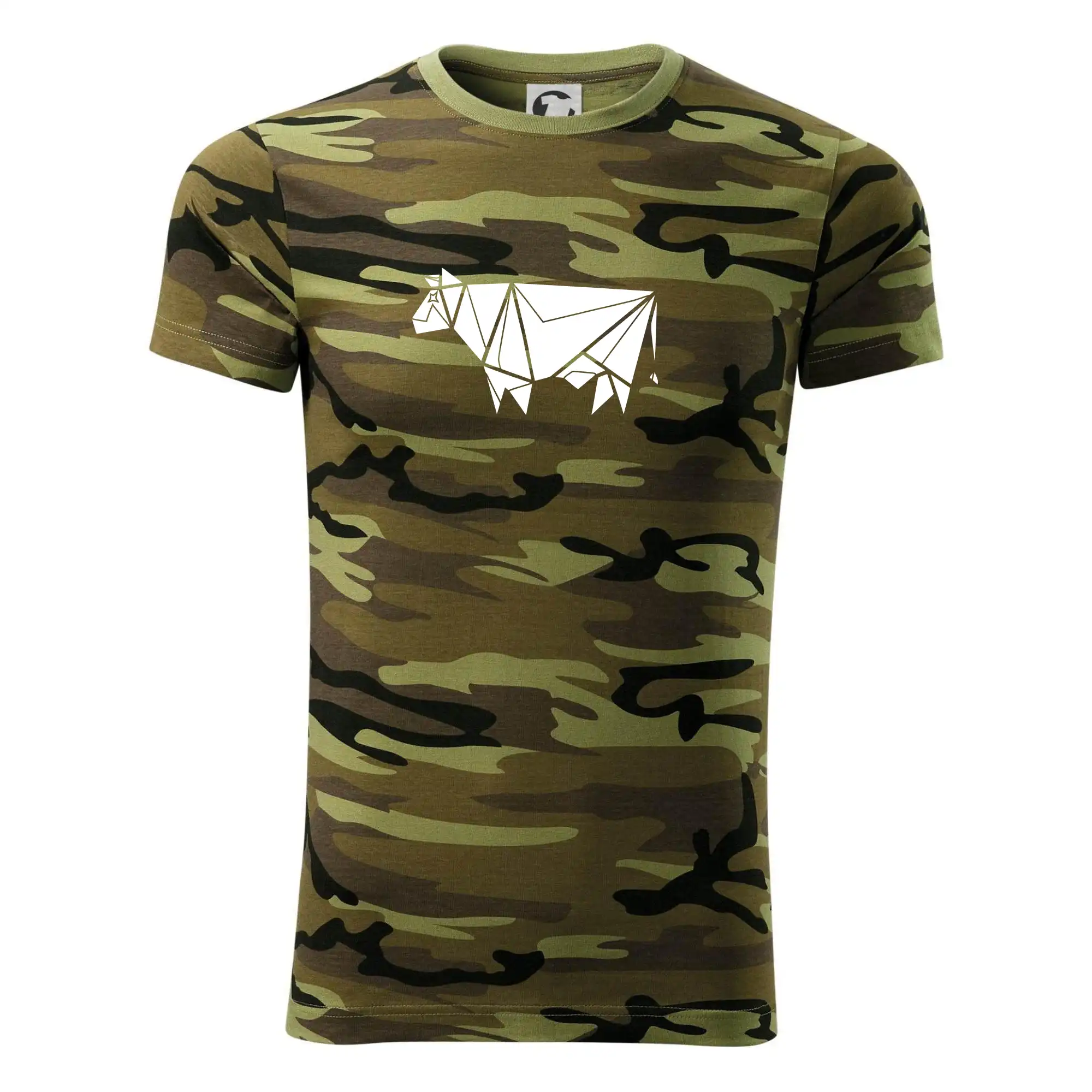 Tričká s kravou - Origami krava z boku - Army CAMOUFLAGE