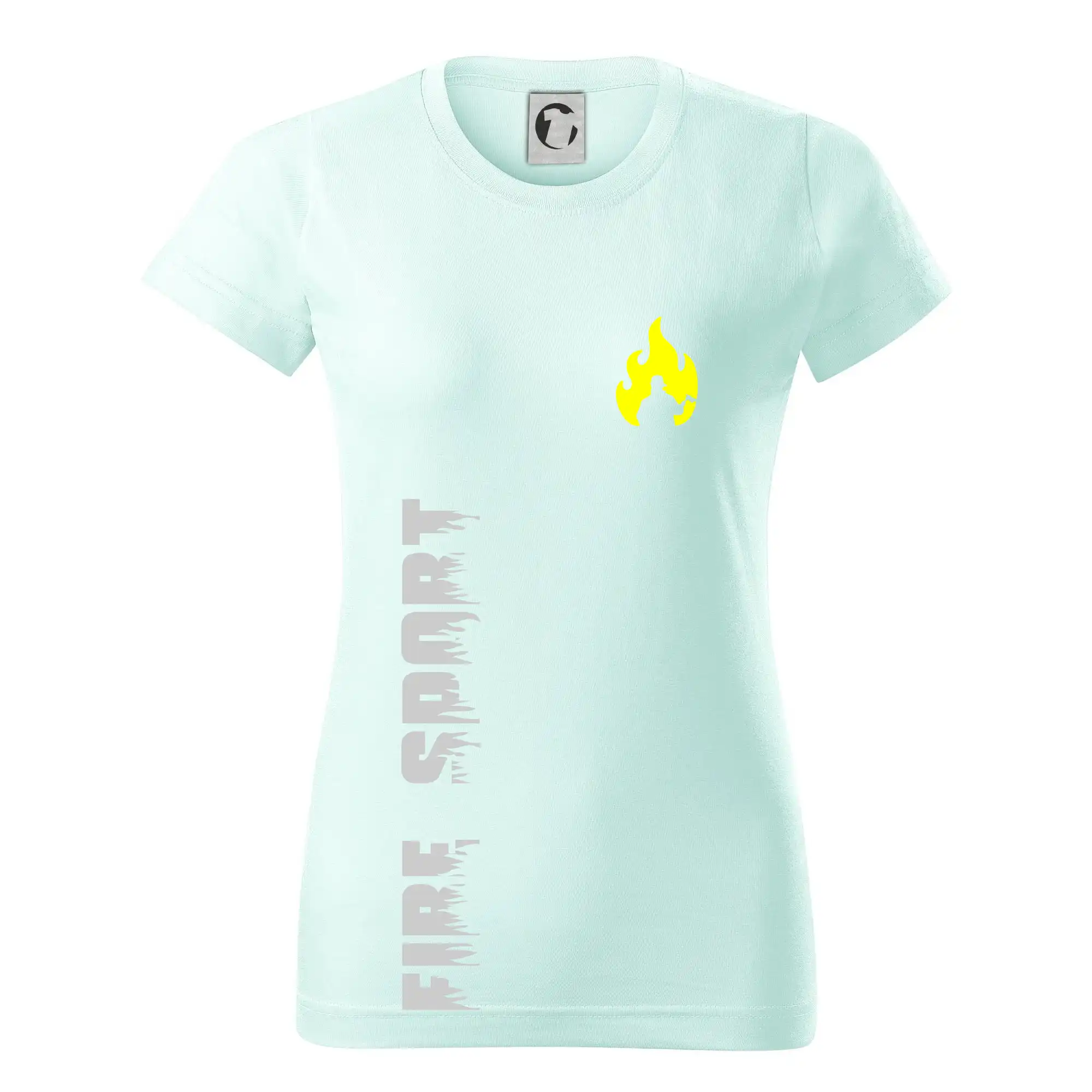 Originálne tričká pre hasičov - DHZ - Váš názov - FLUO + Reflexná potlač - Dámske tričko basic - ľahko voľnejšie a dlhšie