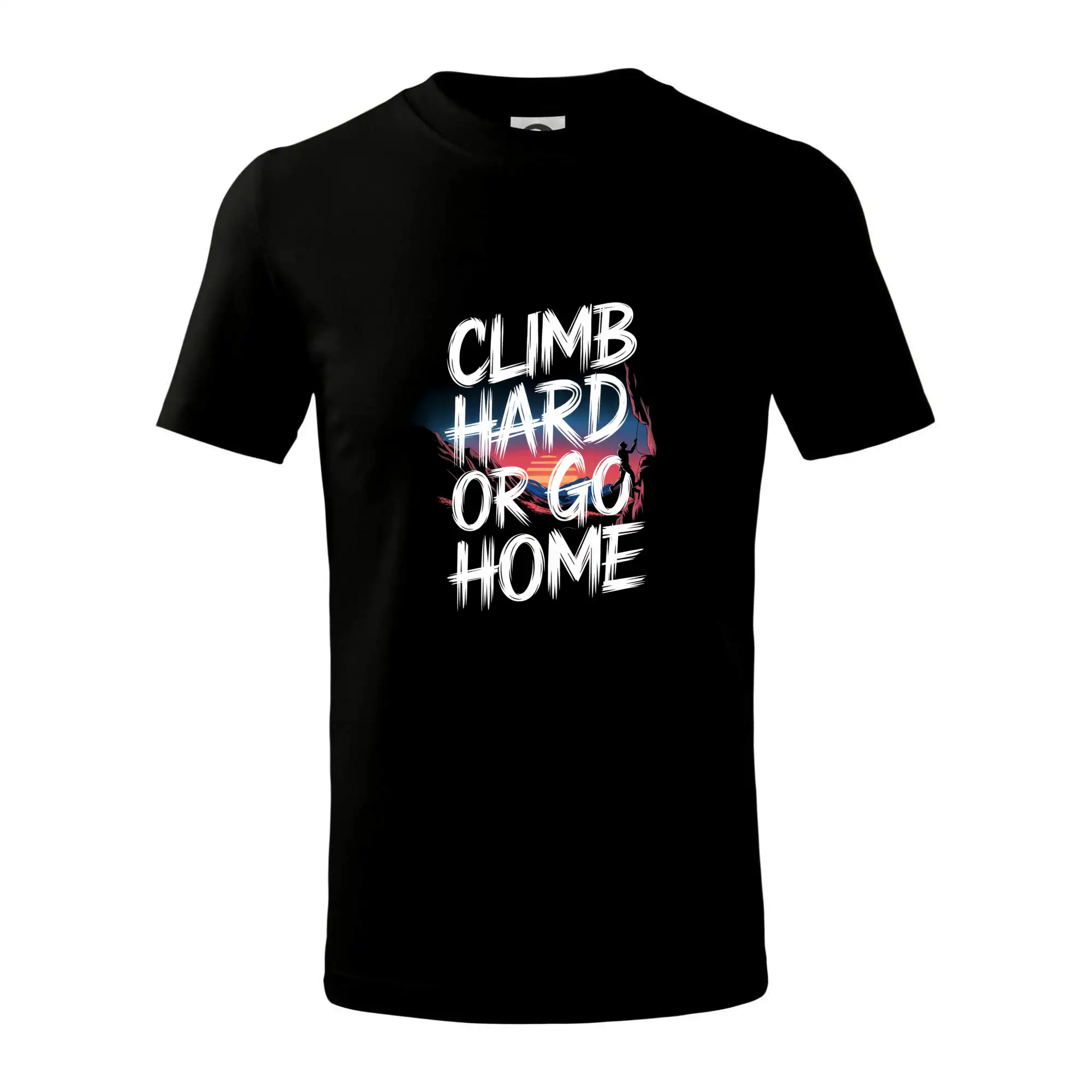 Trička pro horolezcov - Nočná krajina - Climb hard or go home - Tričko detské bavlnené