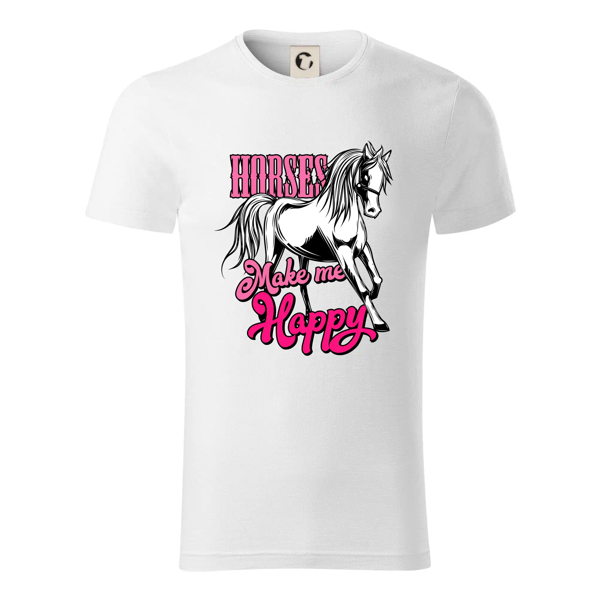 Tričká s koňmi - Horses Make me Happy - Tričko z organickej bavlny