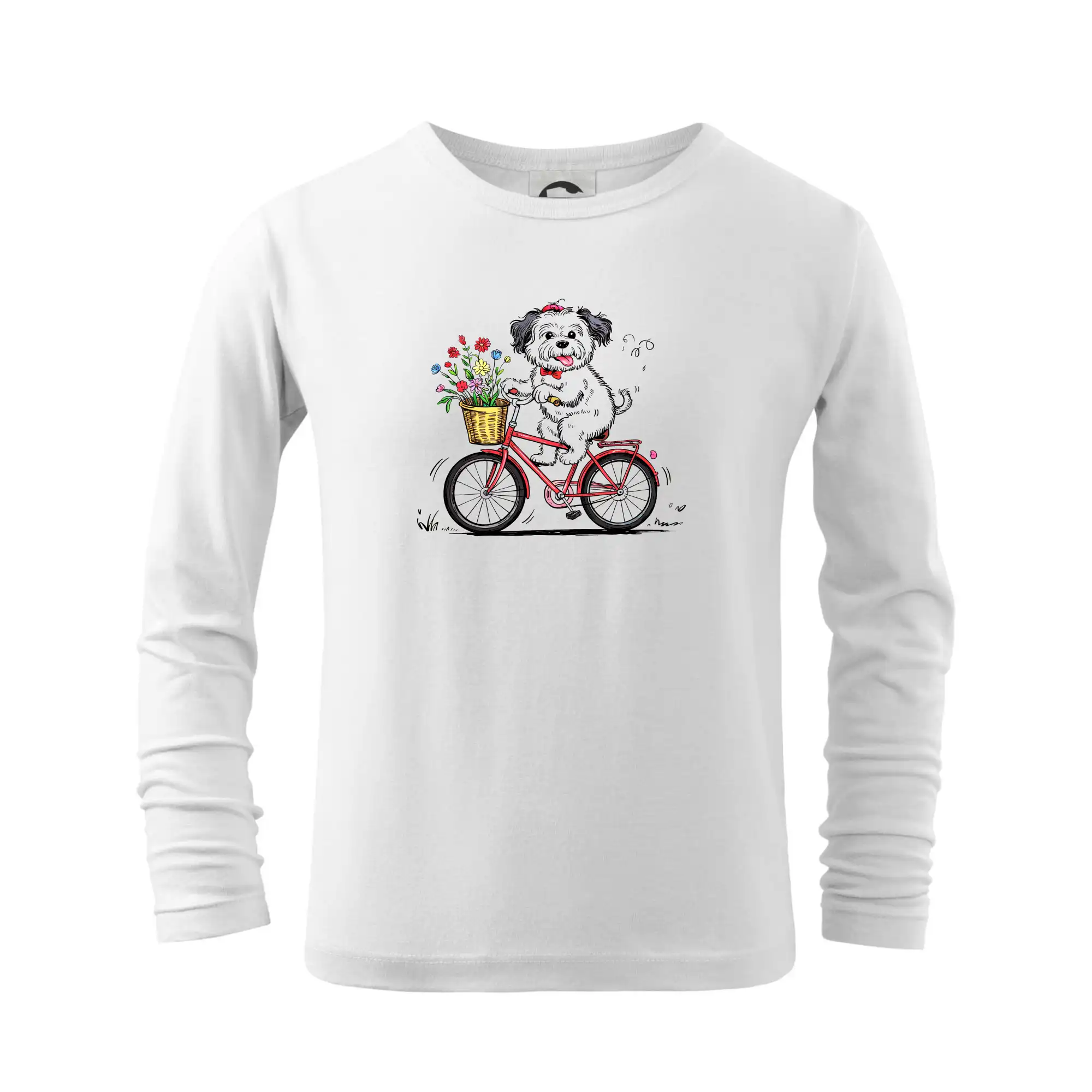 Ostatné psie plemená - Havanský psík na bicykli - Tričko detské Long Sleeve