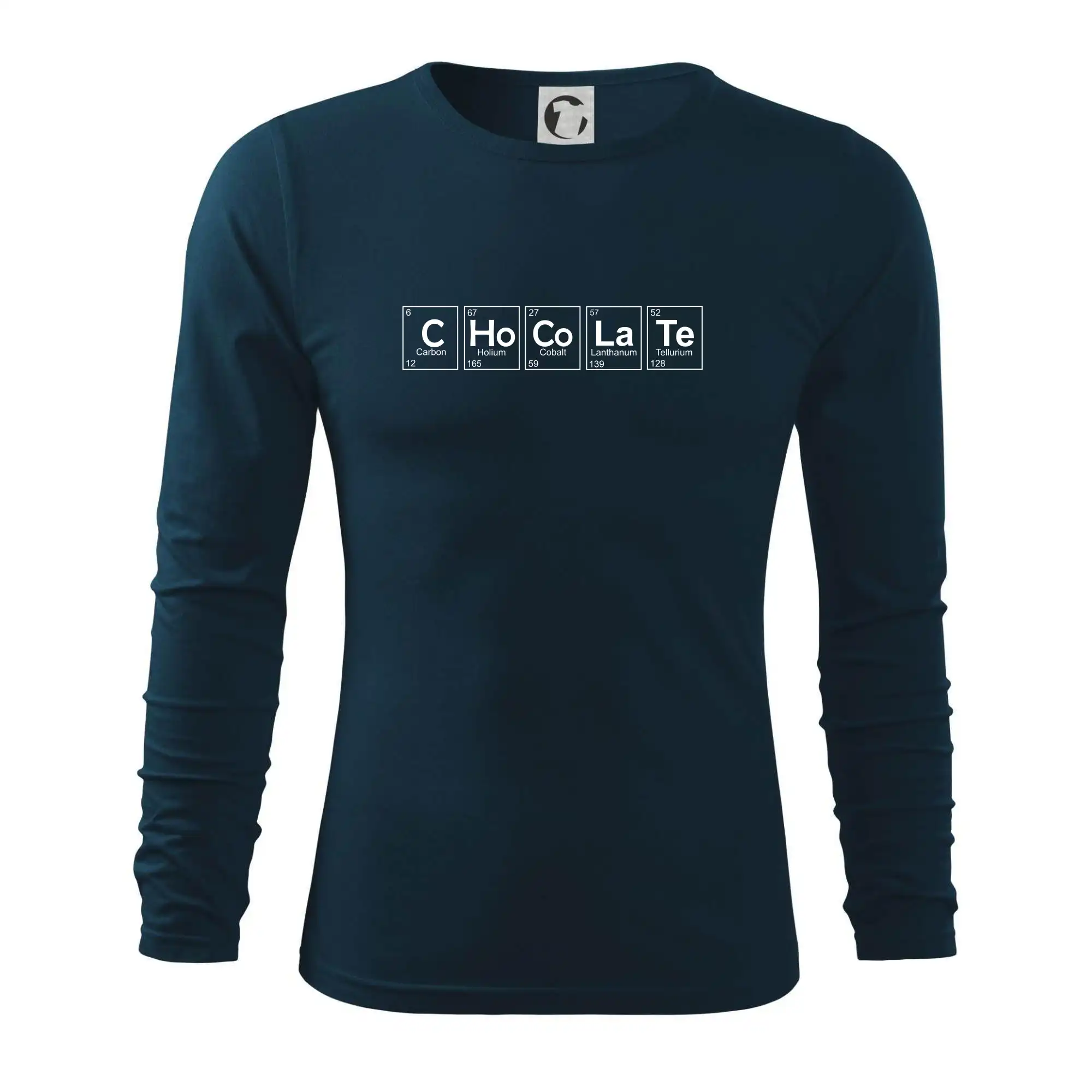 Periodické Tabuľky - Čokoláda - periodická tabuľka - Tričko s dlhým rukávom FIT-T long sleeve