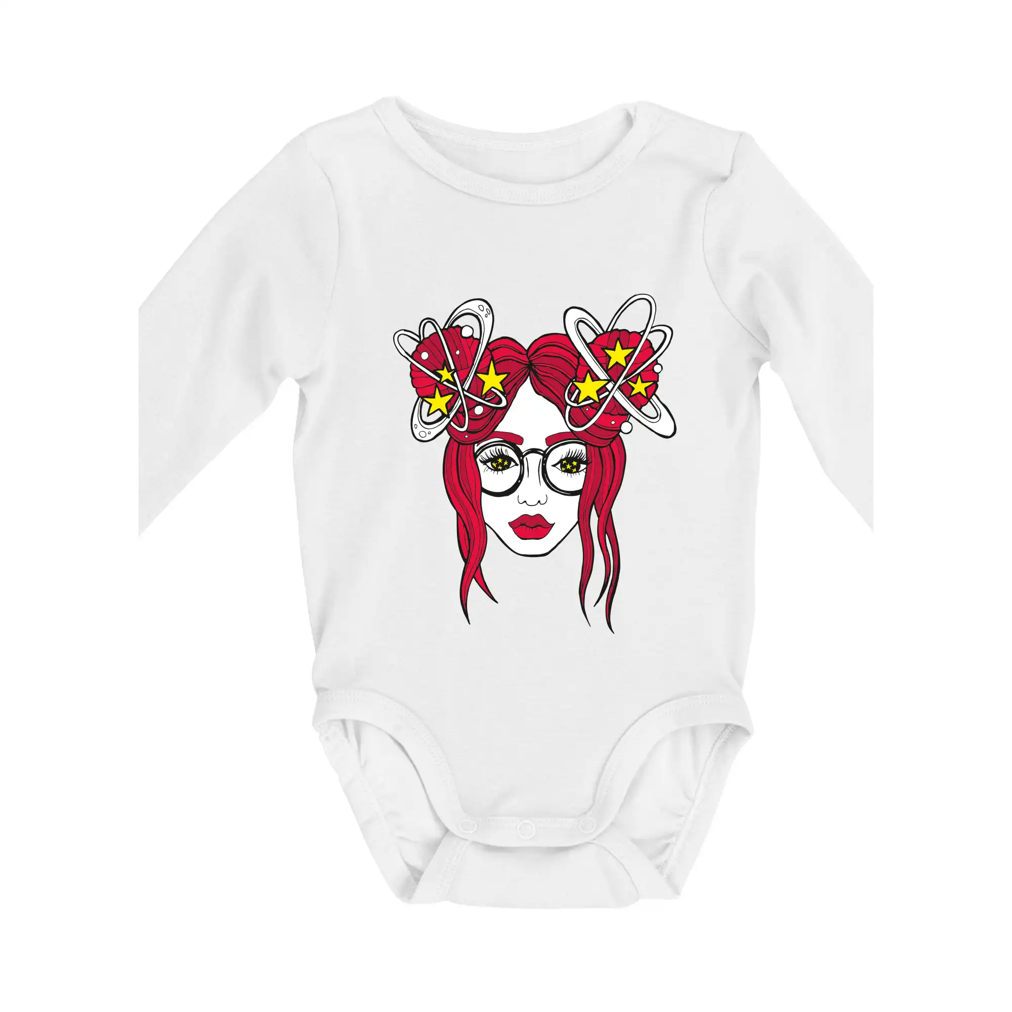 Grafické tričká - Magická červenovláska (Pecka design) - Body dojčenské s dlhým rukávom