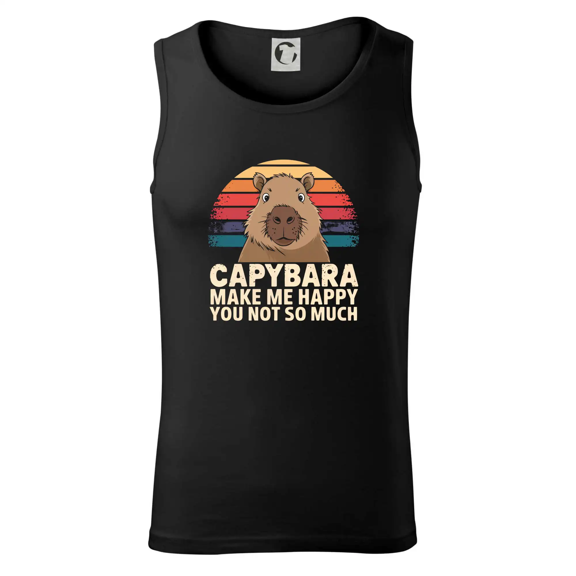Tričká so zvieratami - Capybara Make Me Happy You Not So Much - Tielko pánske Core