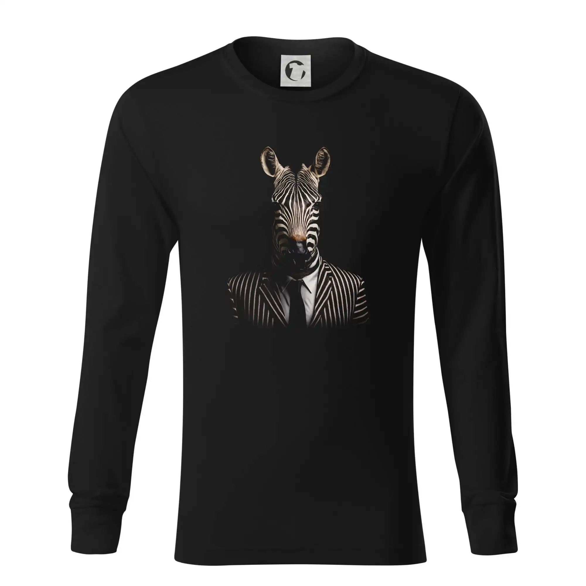 Tričká so zvieratami - Zebra v obleku - Tričko s dlhým rukávom LS R05