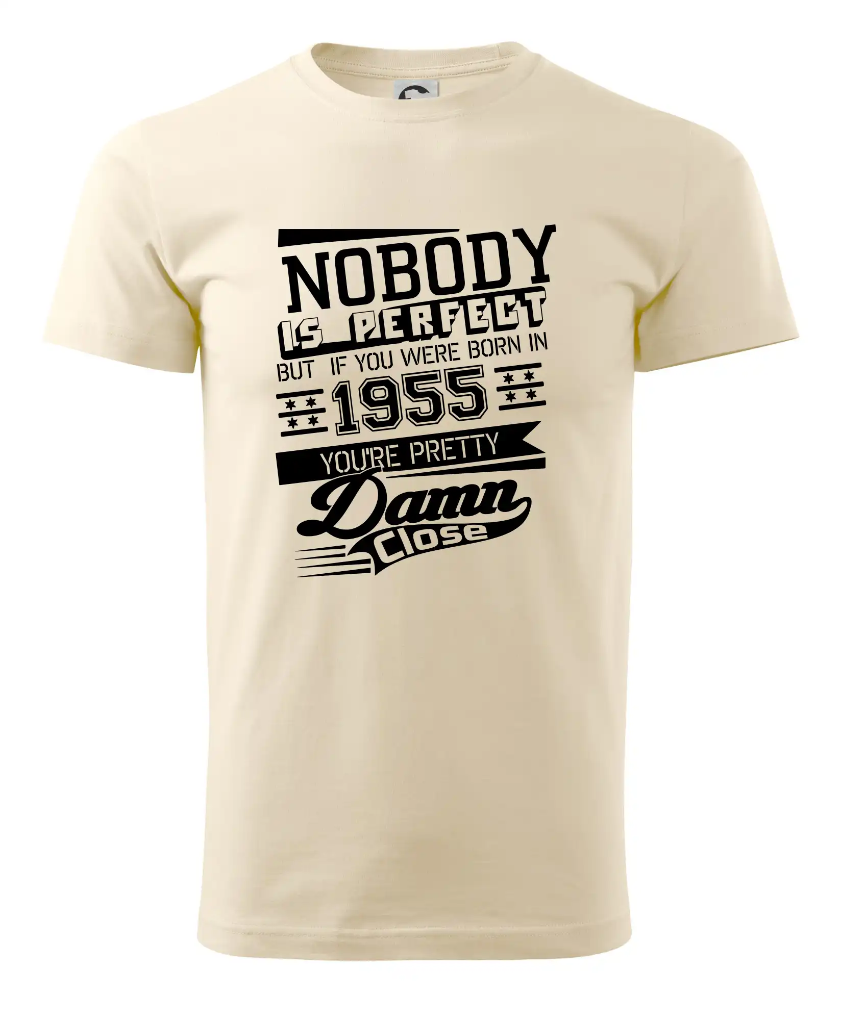 Trička s ročníkom 1955 - Nobody is perfect - 1955 - Pánske tričko nižšej gramáže