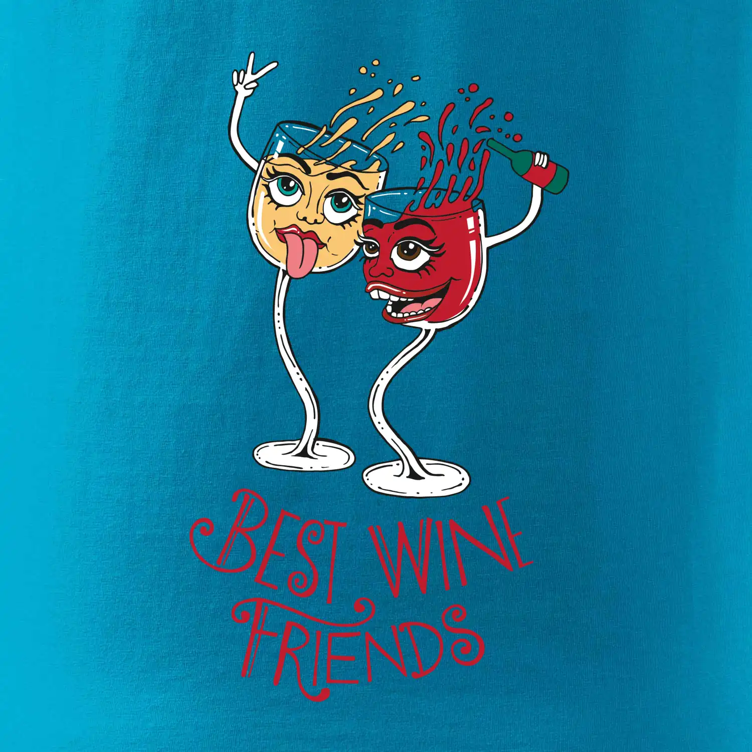 Best wine friends dancing (Pecka design)