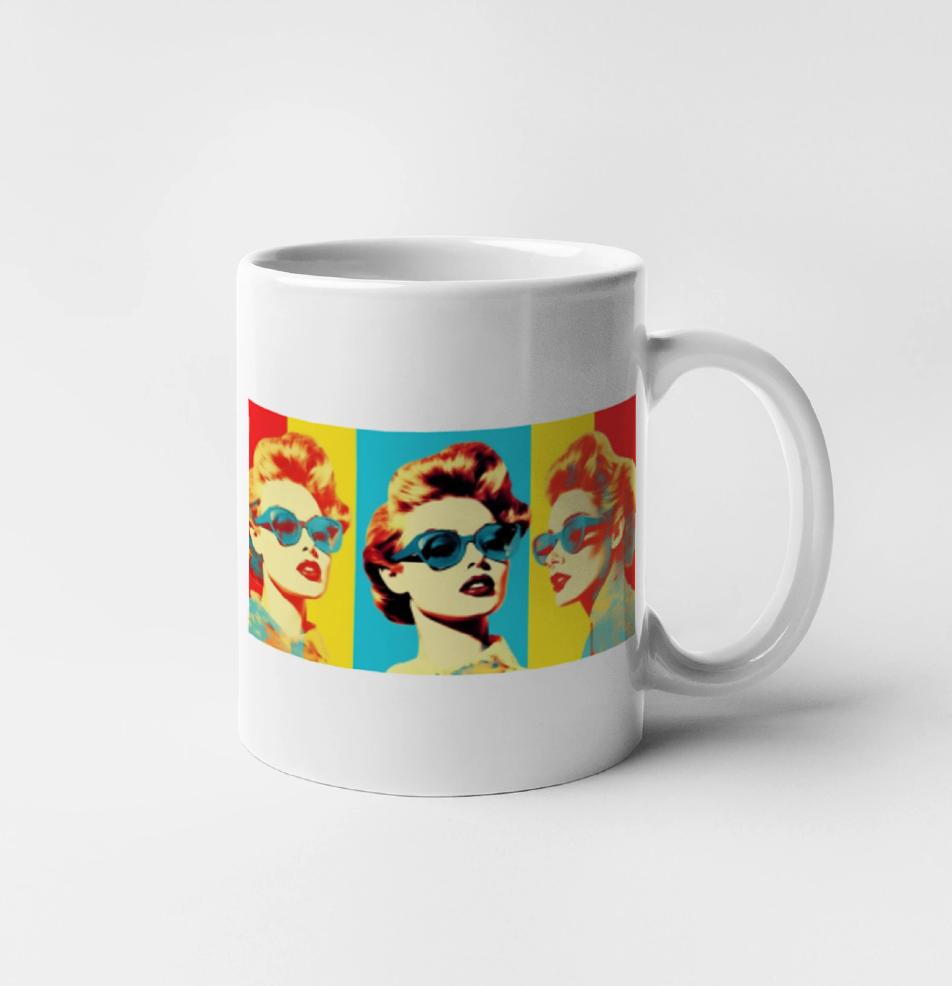 Grafické tričká - Koláž retro ženy - Hrnček 