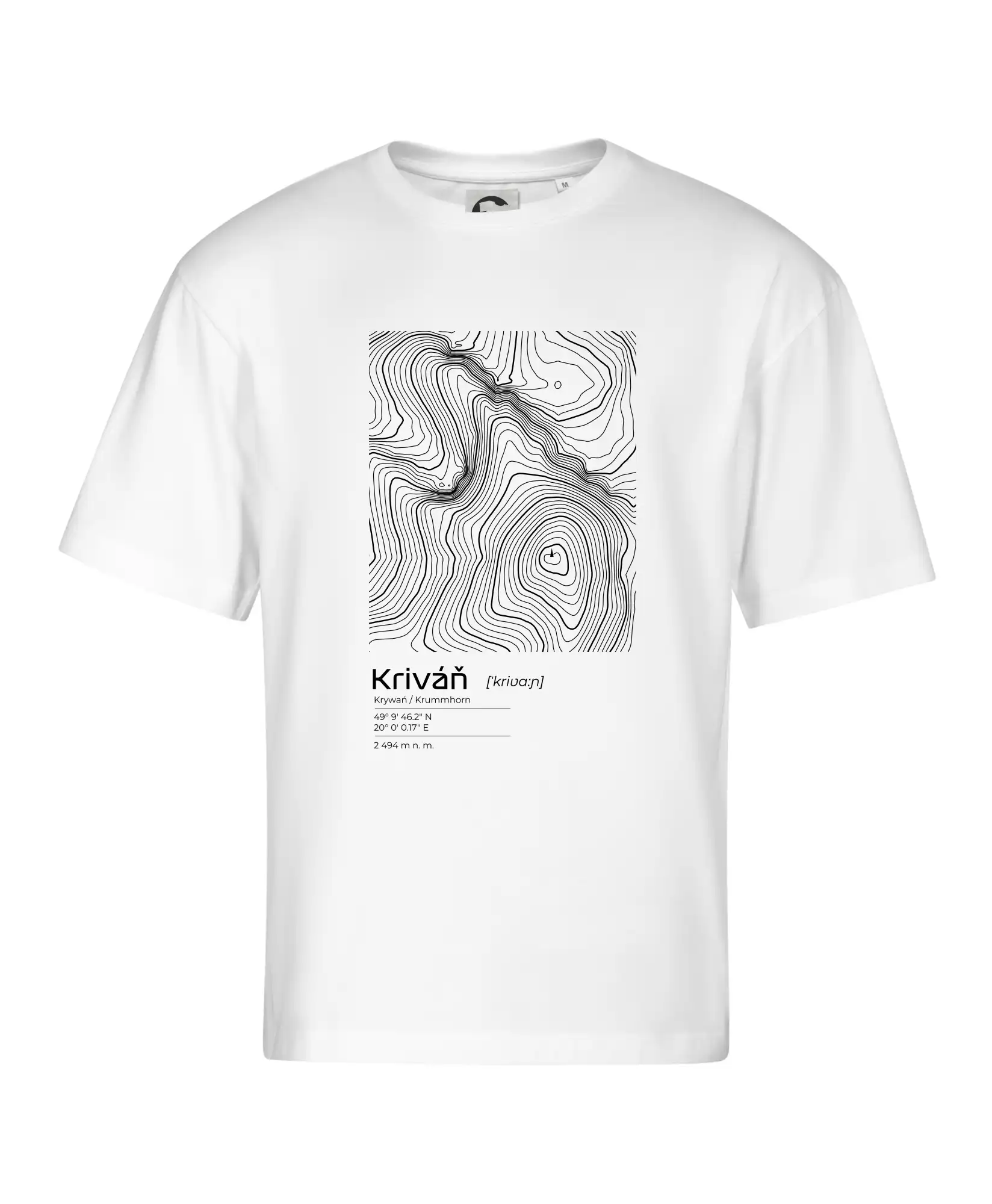 Kriváň - vrstevnice v obdélníku