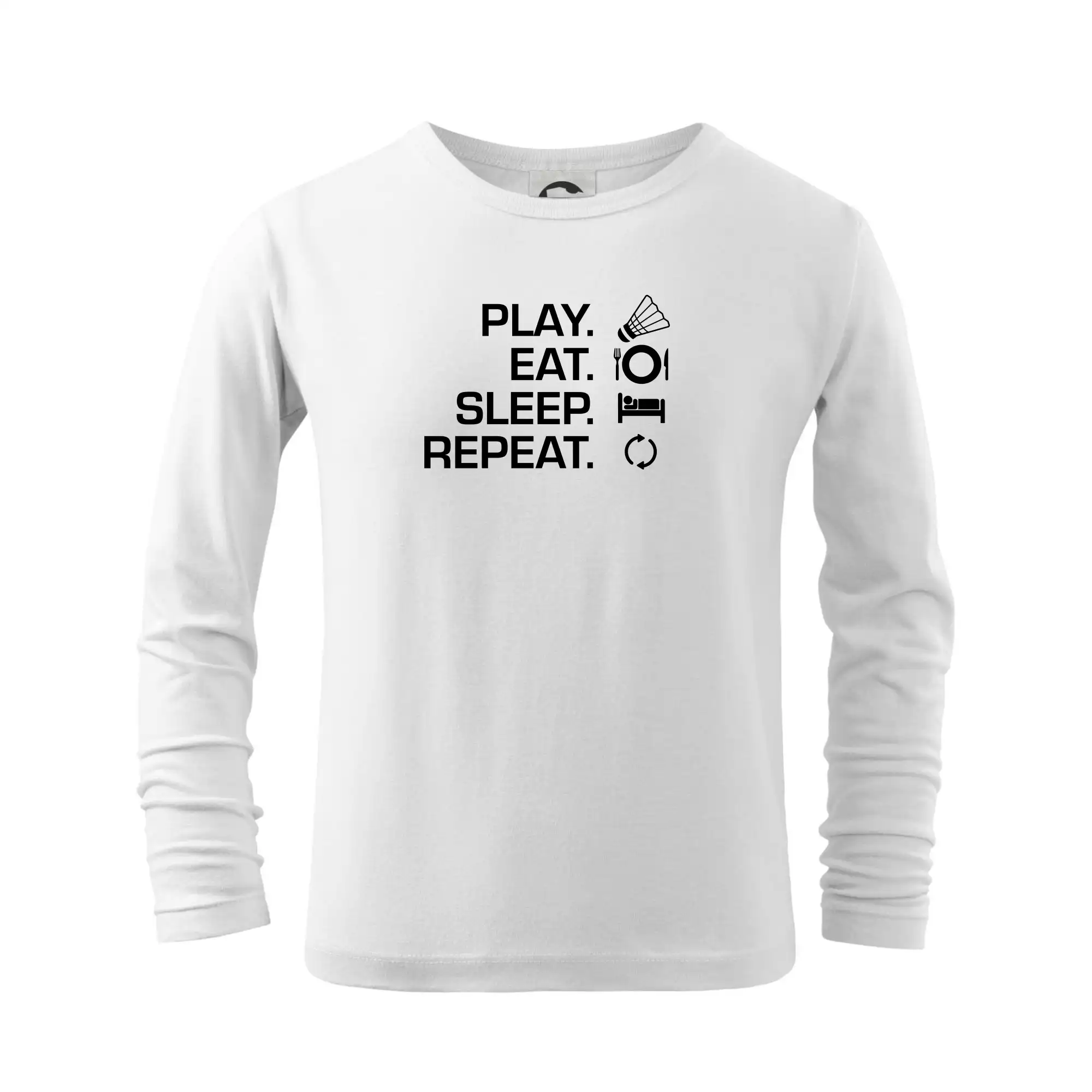 Tričká na bedminton - Play Eat Sleep Repeat badminton - Tričko detské Long Sleeve