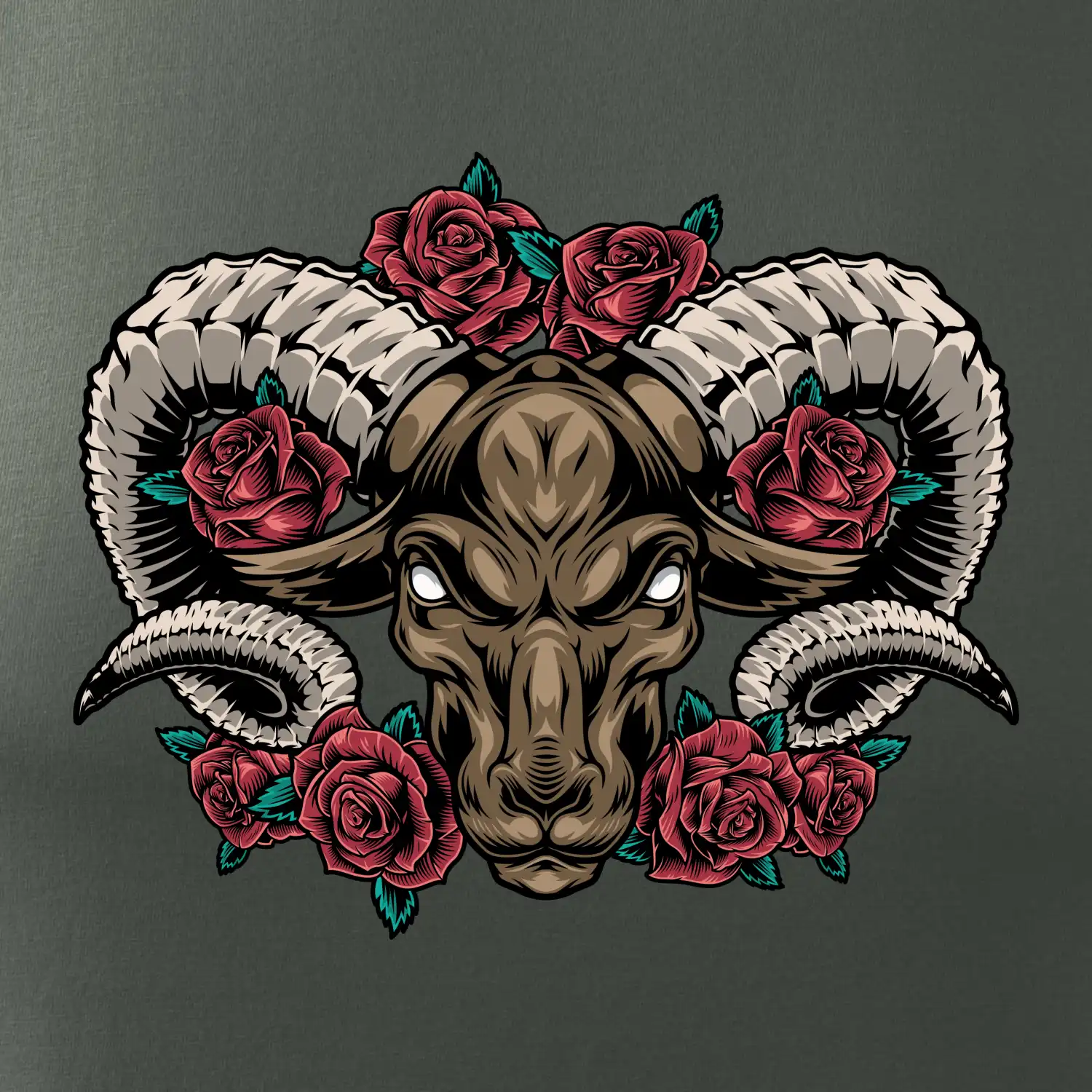 Hlava berana s růžemi