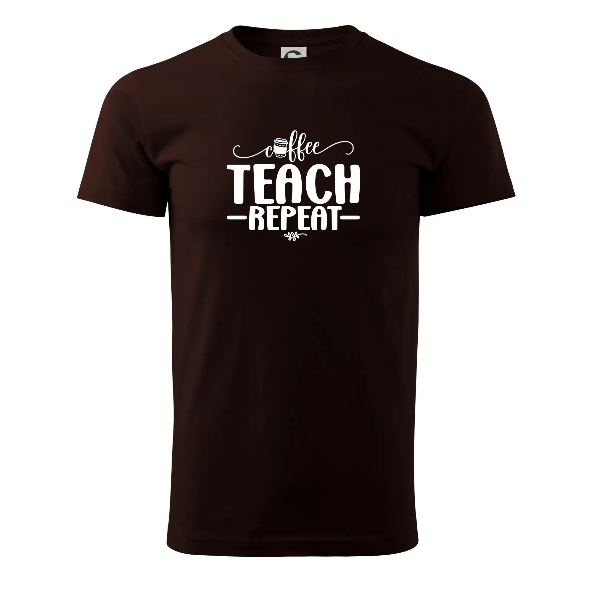 Učiteľské tričká - Coffee teach repeat - Pánske tričko nižšej gramáže