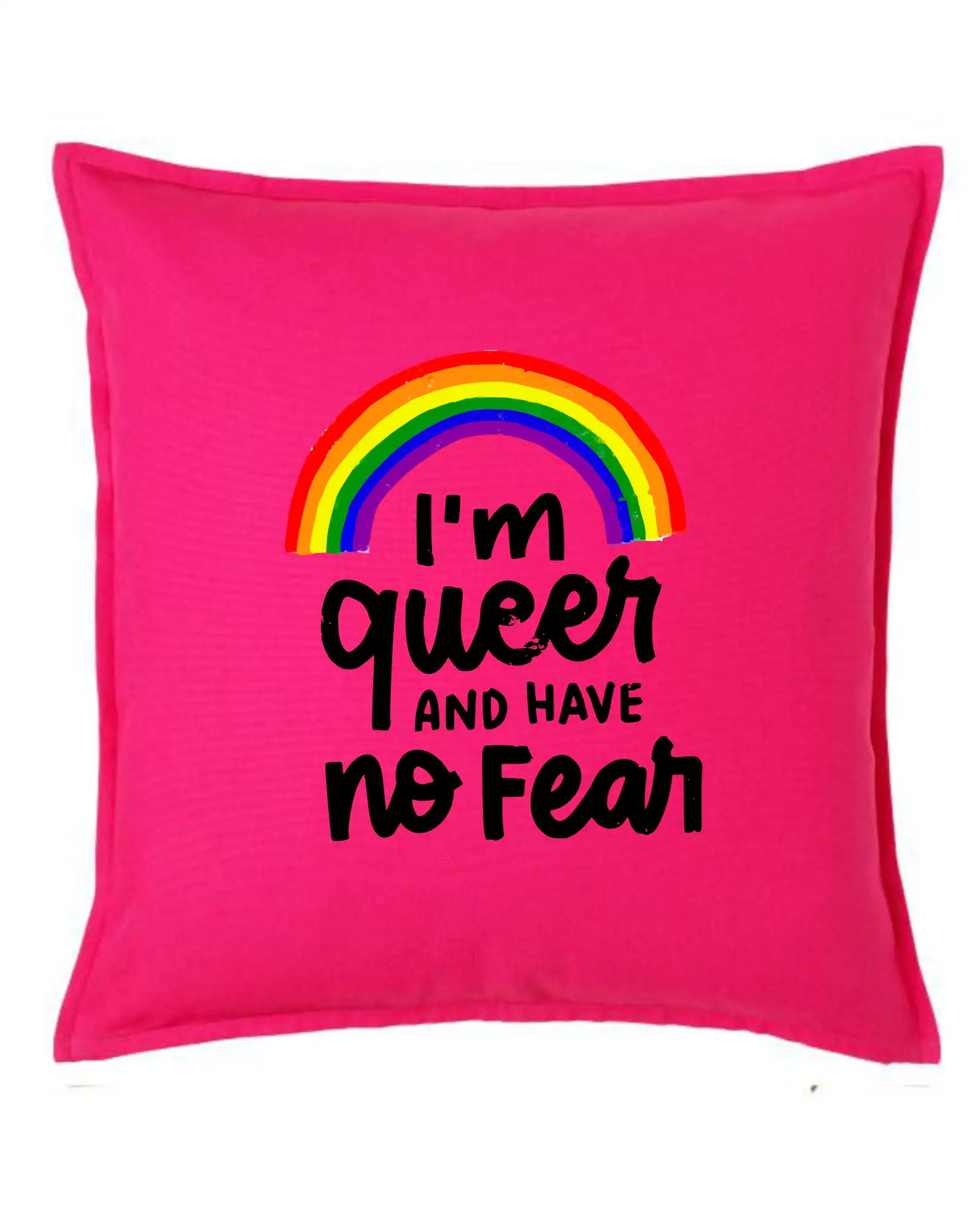 Tričká pre LGBT a Queer komunitu - Im queer and have no fear - Vankúš 50x50