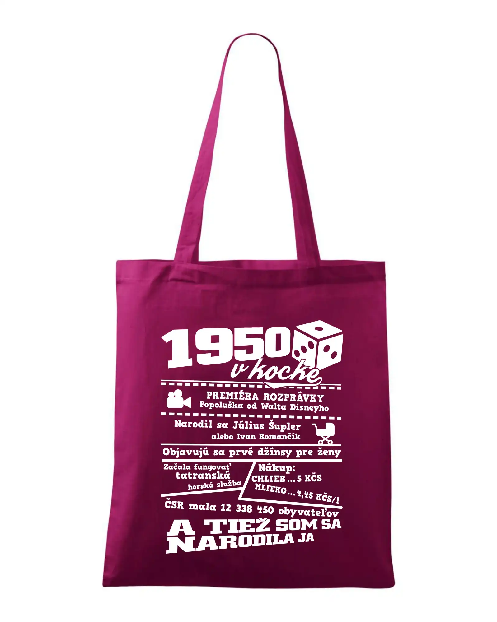 Narodeniny v kocke - 1950 v kocke - Taška bavlnená