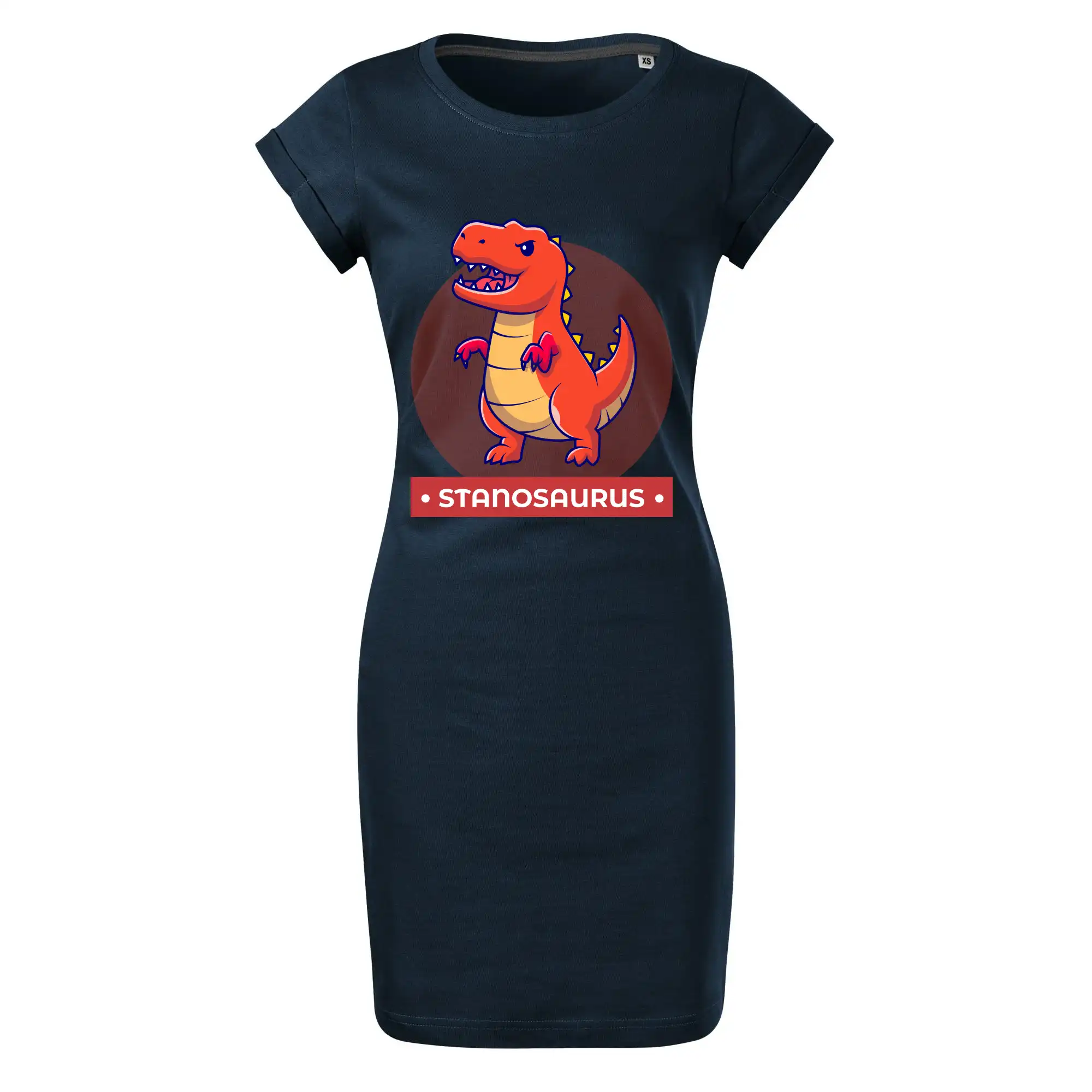 Detské tričká, mikiny a body s originálnymi potlačami | Veselé motívy pre chlapcov aj dievčatá - Dinosaurie mená - oranžový dinosaurus - Tričko Šaty FREEDOM