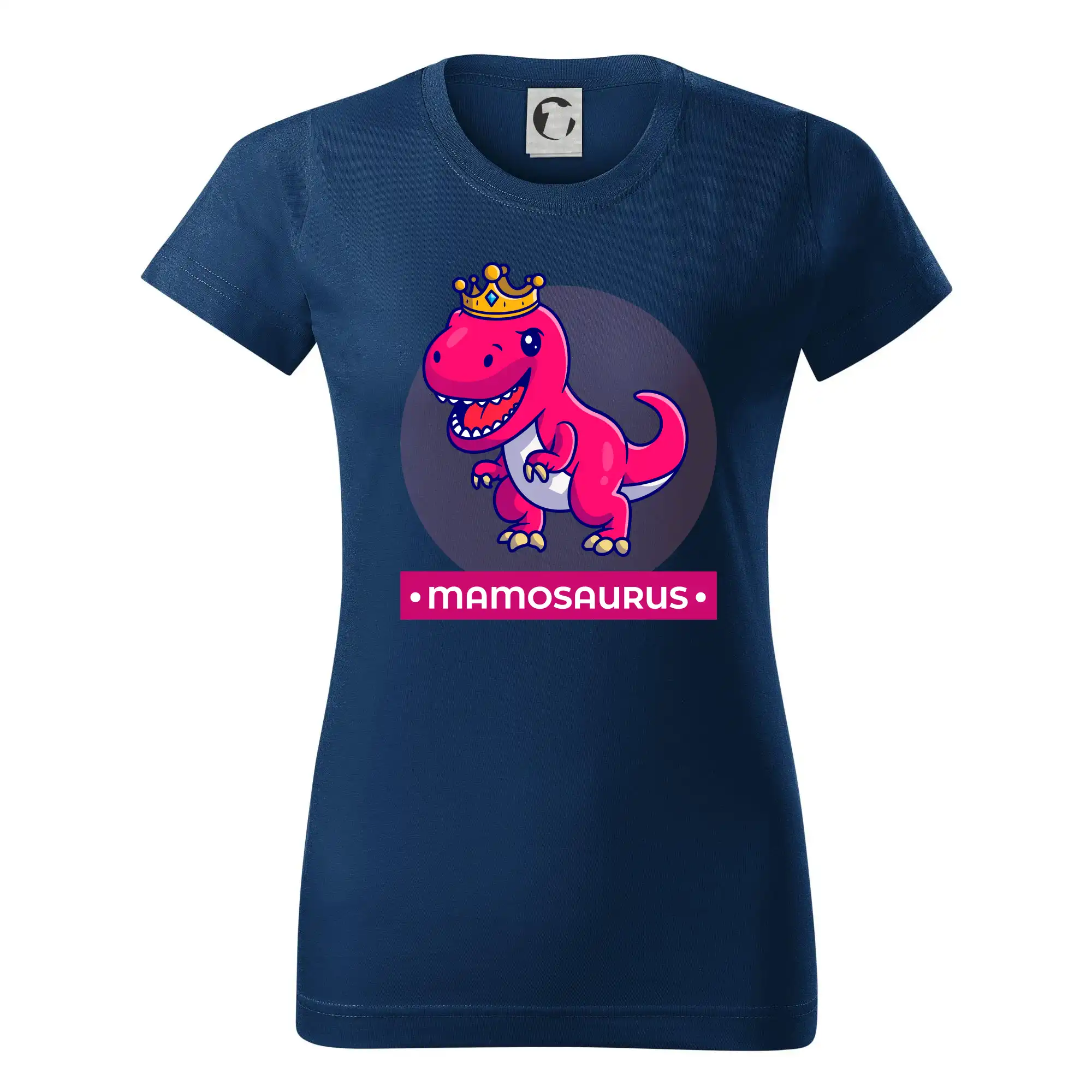 Tričká a mikiny pre mamičky - Dinosaurie rodina - mama - Dámske tričko basic - ľahko voľnejšie a dlhšie