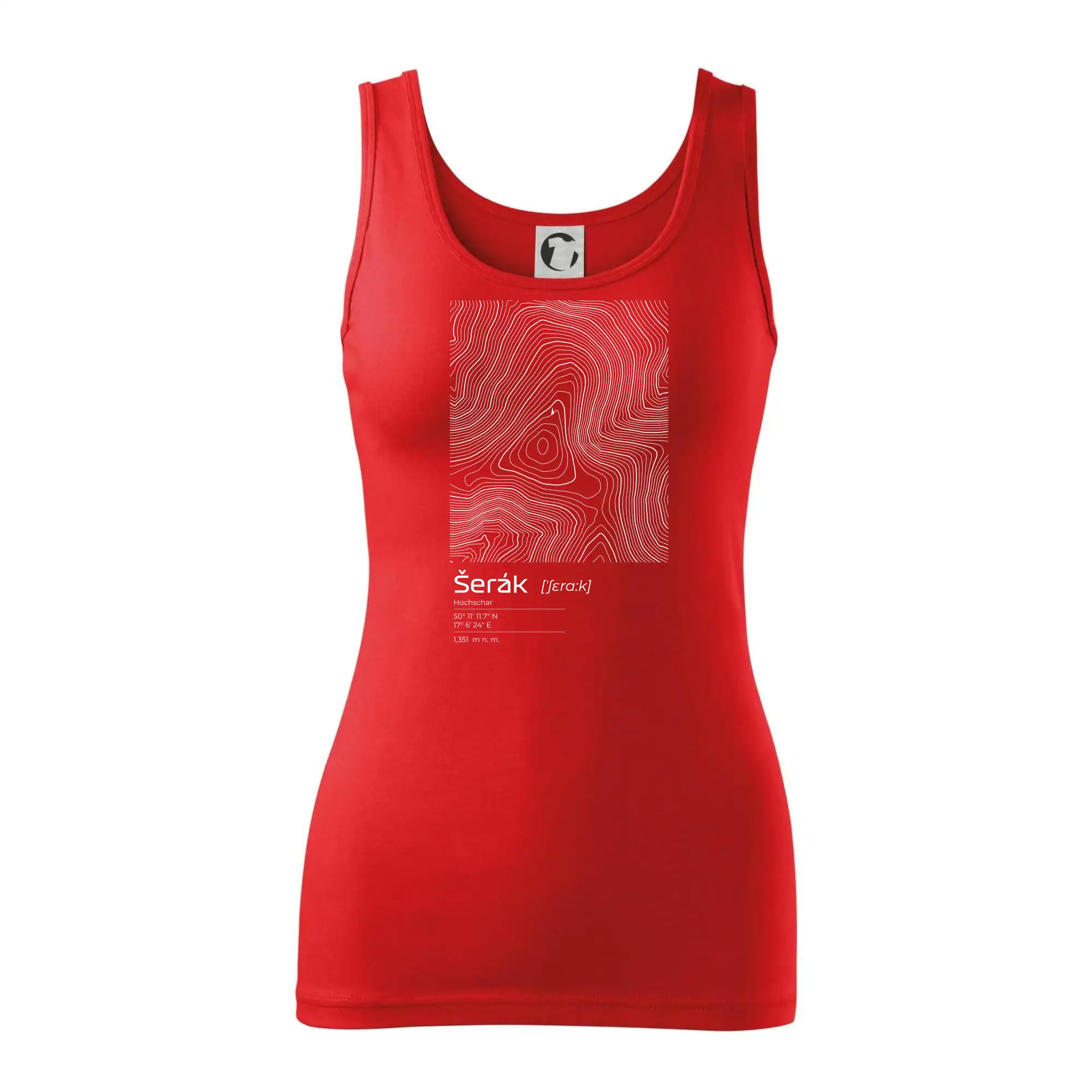 Šerák - vrstevnice v obdélníku