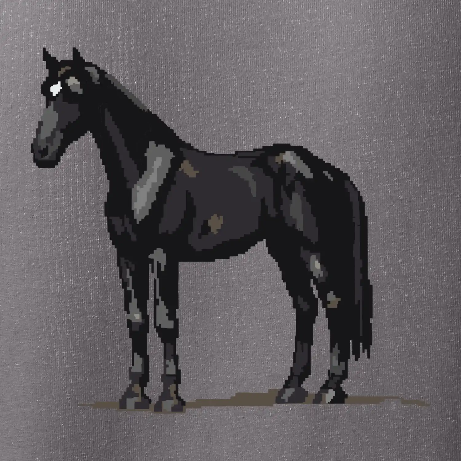 Černý kůň pixel