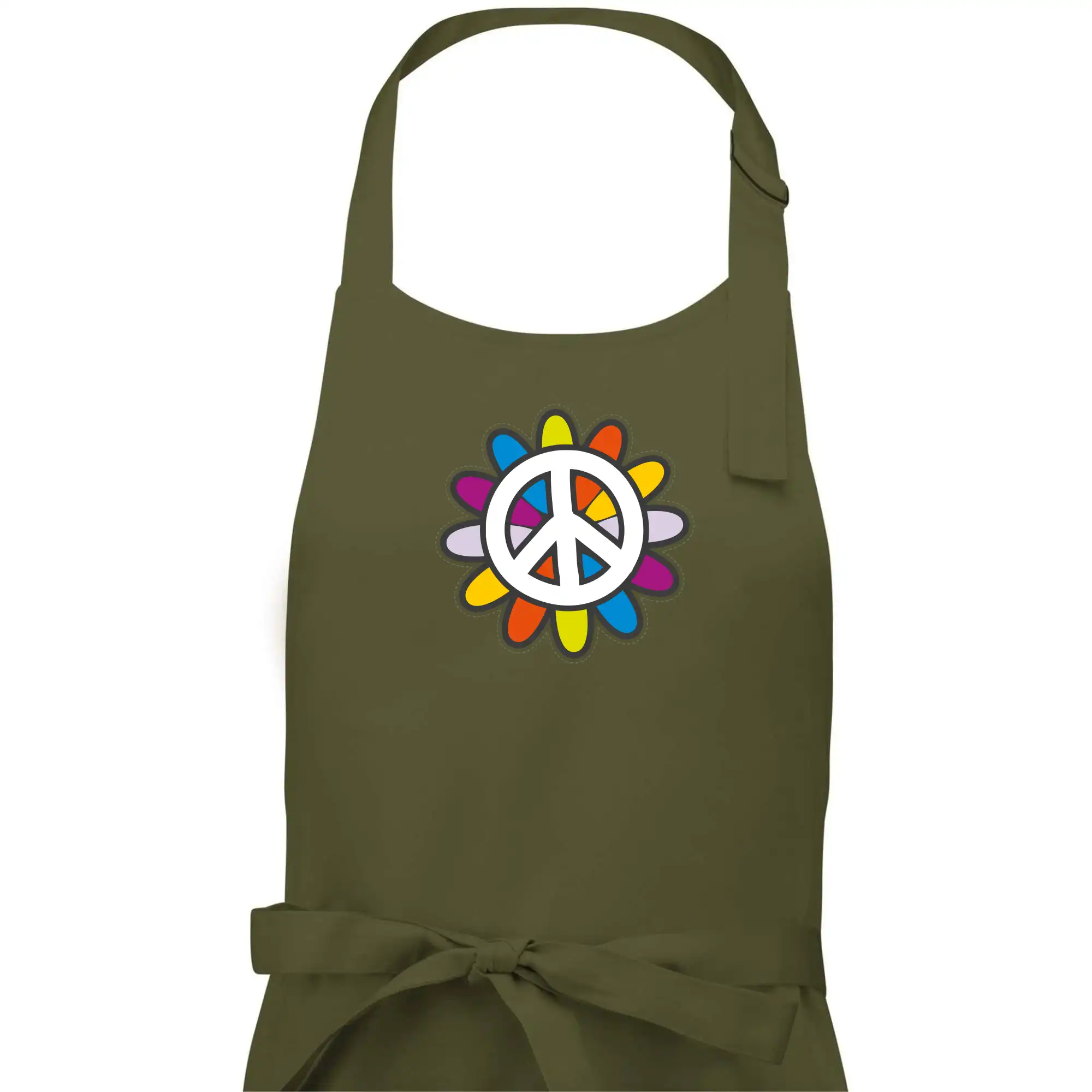 Peace symbol s kreslenou květinou