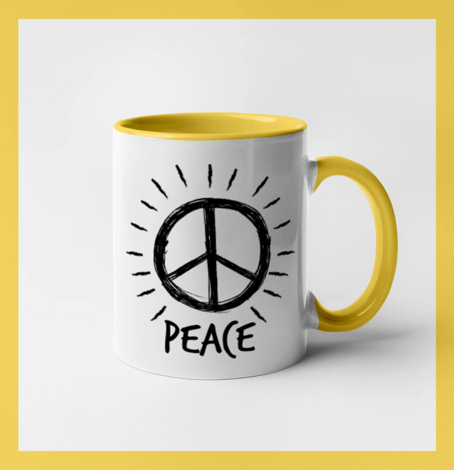 Peace symbol černobílý