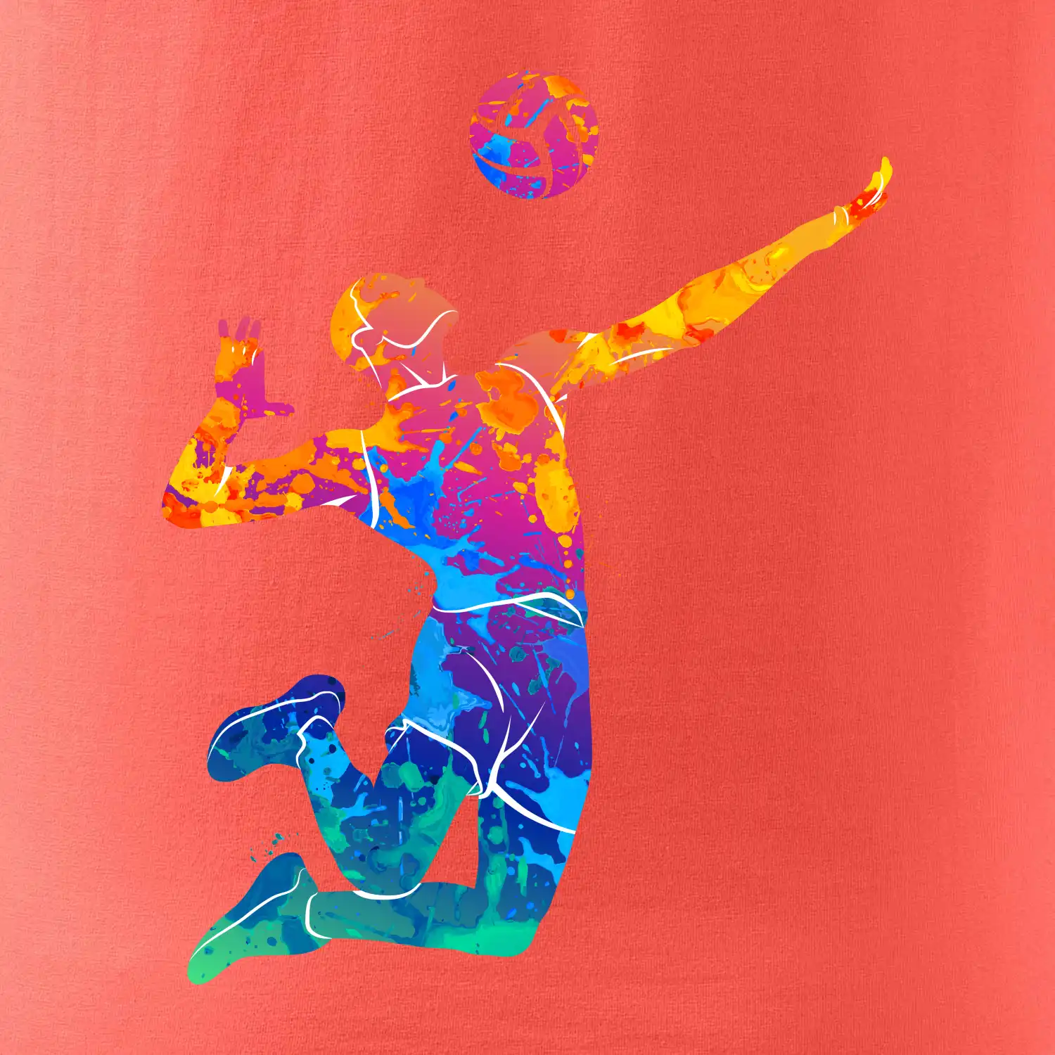 Volejbalista splash s míčem