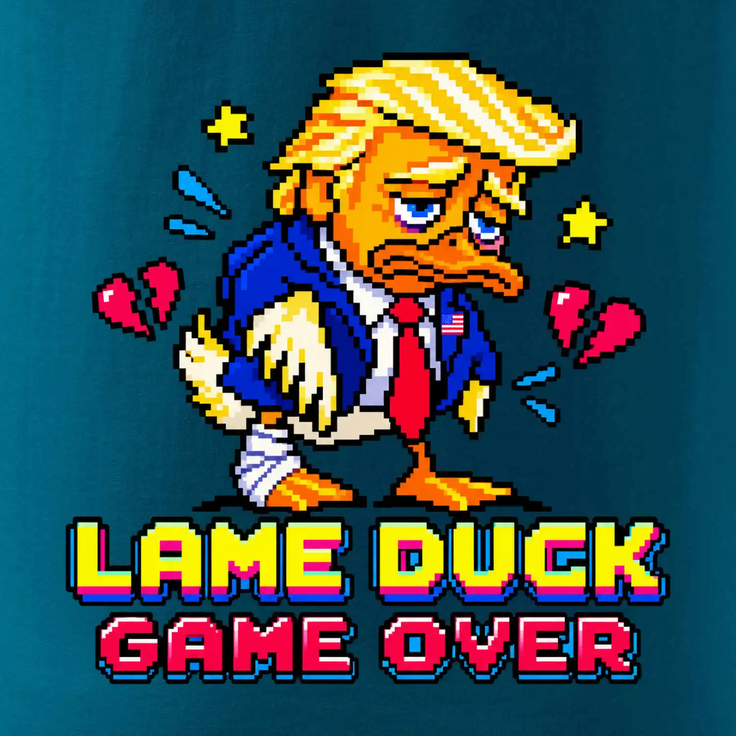Trump lame duck pixel art game over