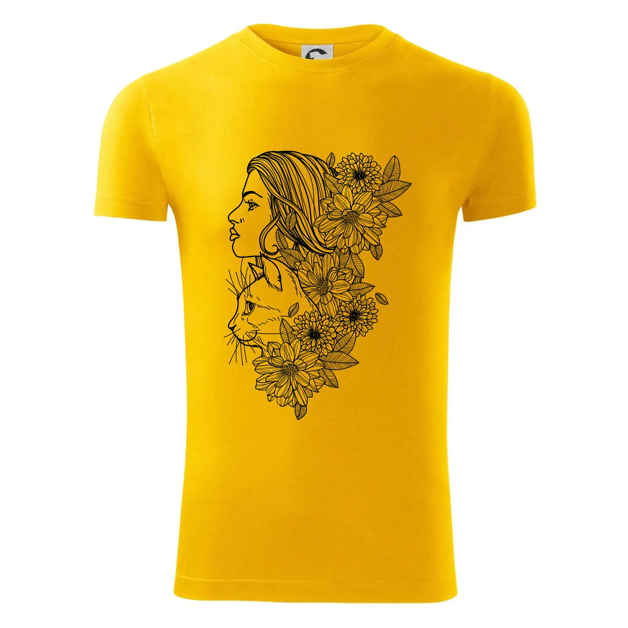 Žena a kočka - kreslená