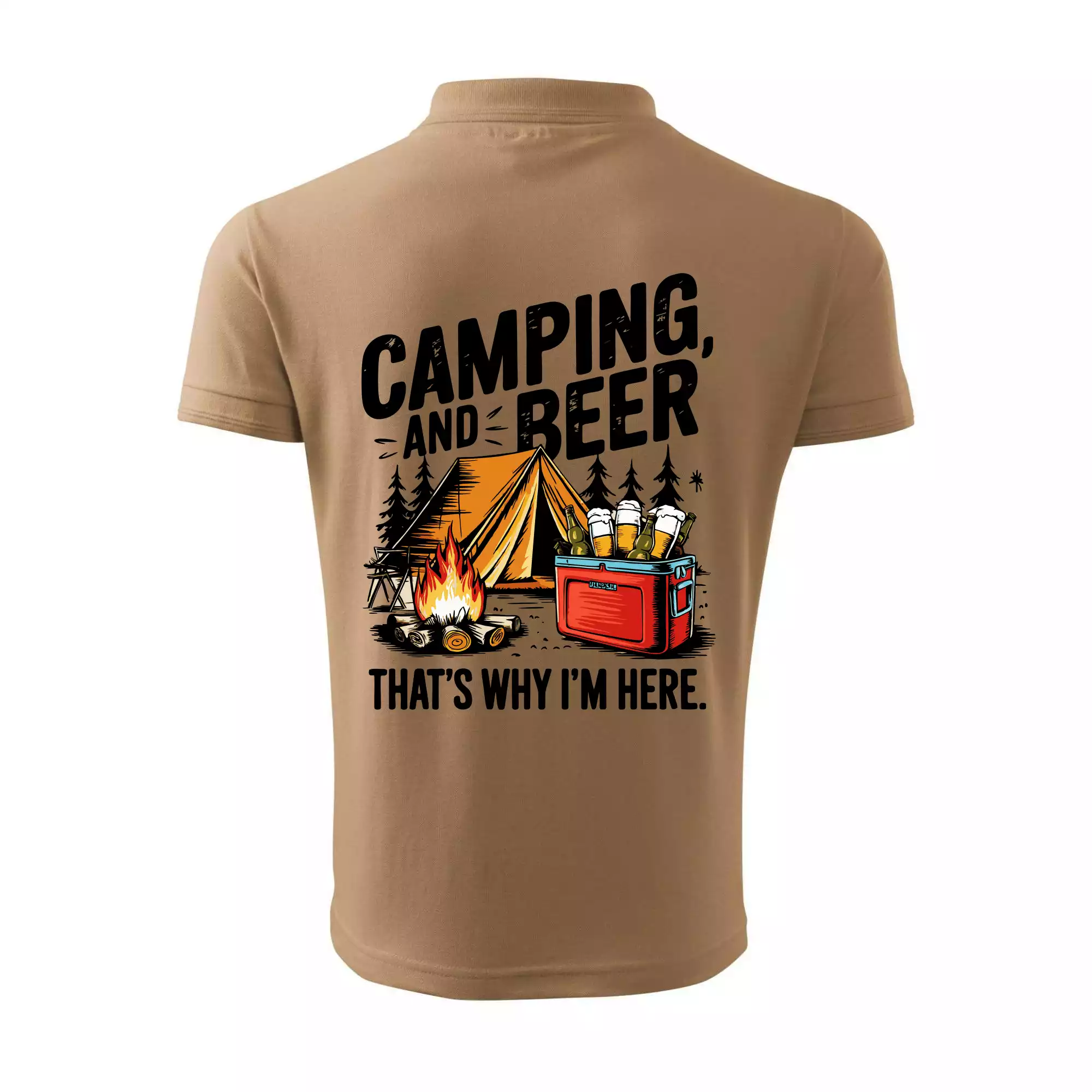 Černý nápis nápis Camping and beer