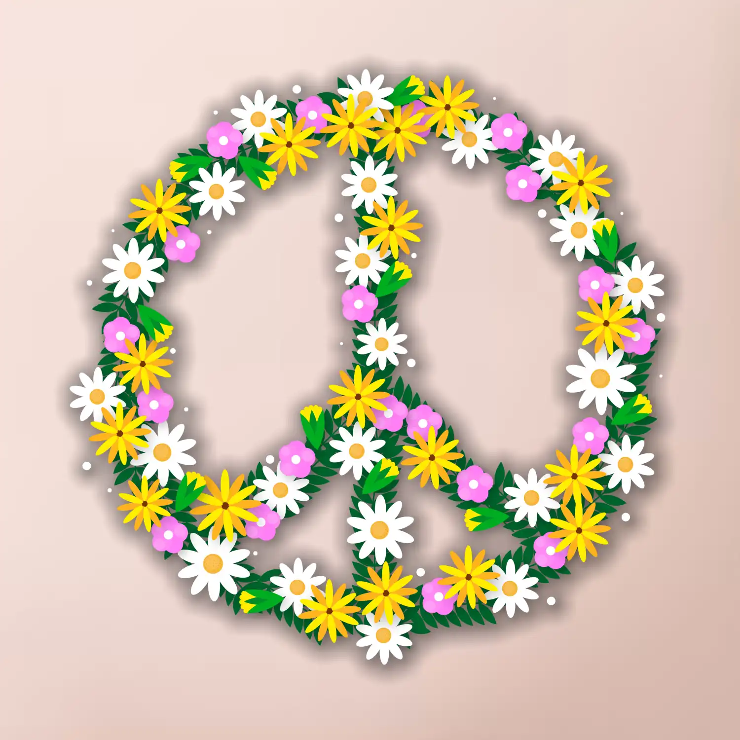 Peace symbol kopretiny