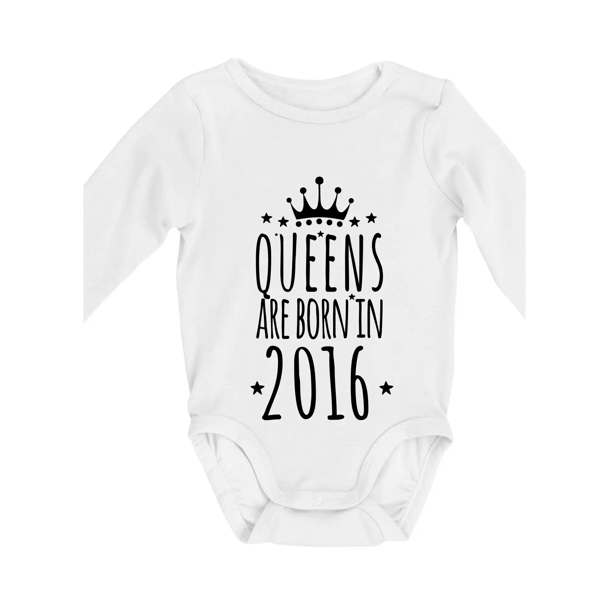 Queens are born in 2016 - Body dojčenské s dlhým rukávom
