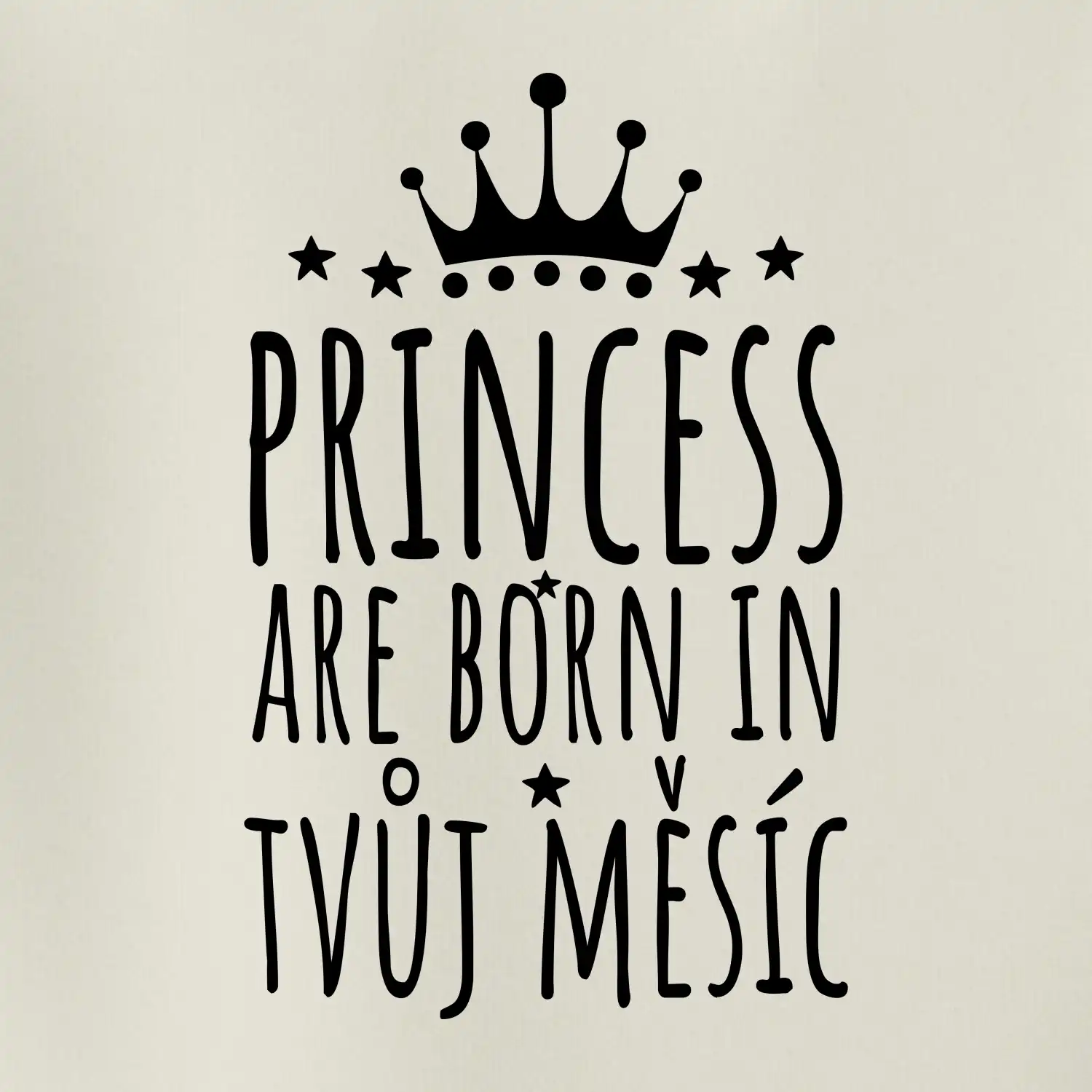 Princesses are born in (vlastní nápis měsíc narození)