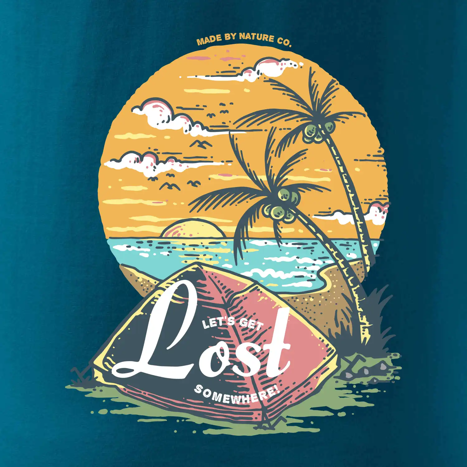 Beach camping get lost somewhere