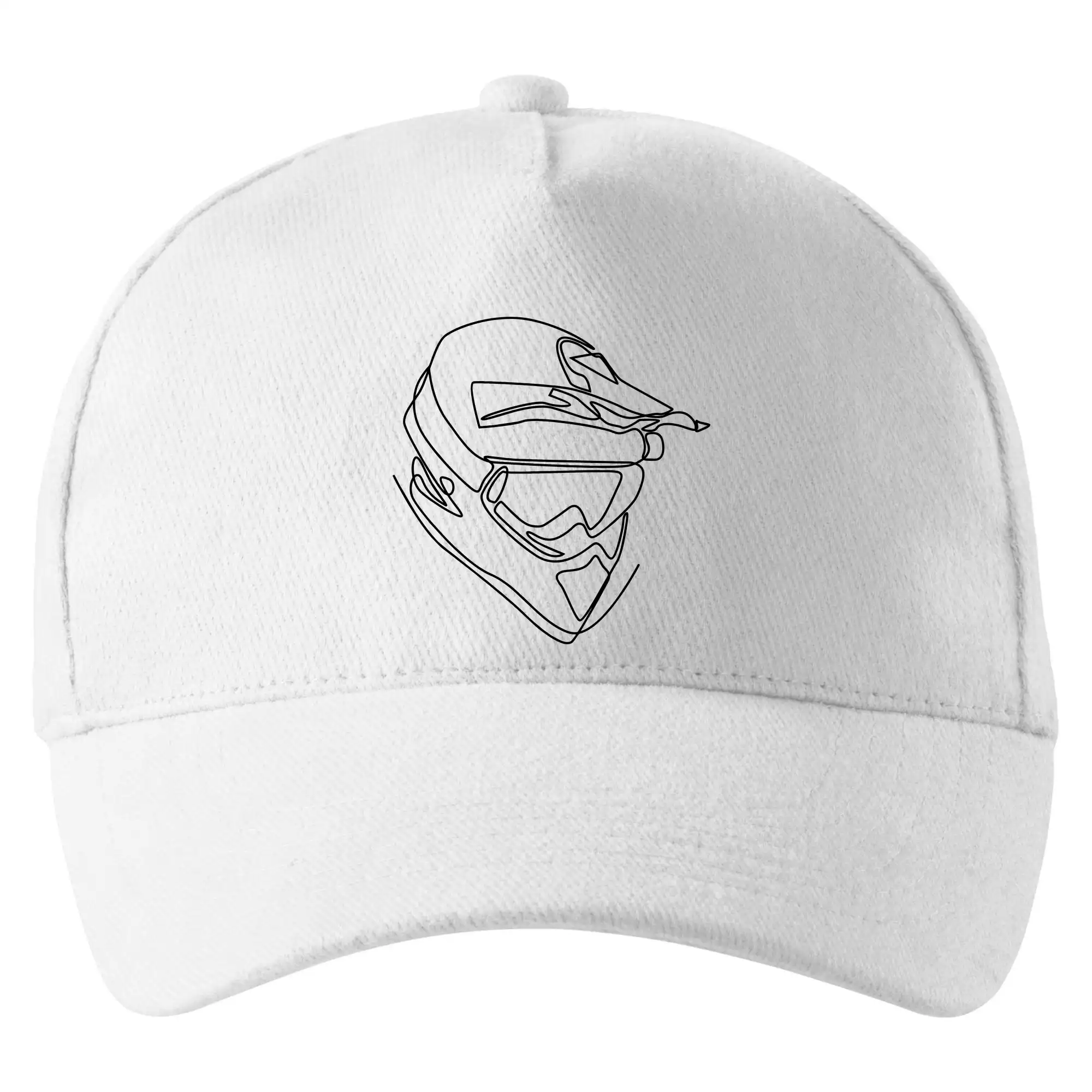 Tričká a mikiny s obrázkami jedným ťahom - Helma, prilba jedným ťahom - Šiltovka so zahnutým šiltom a mosaznou sponou