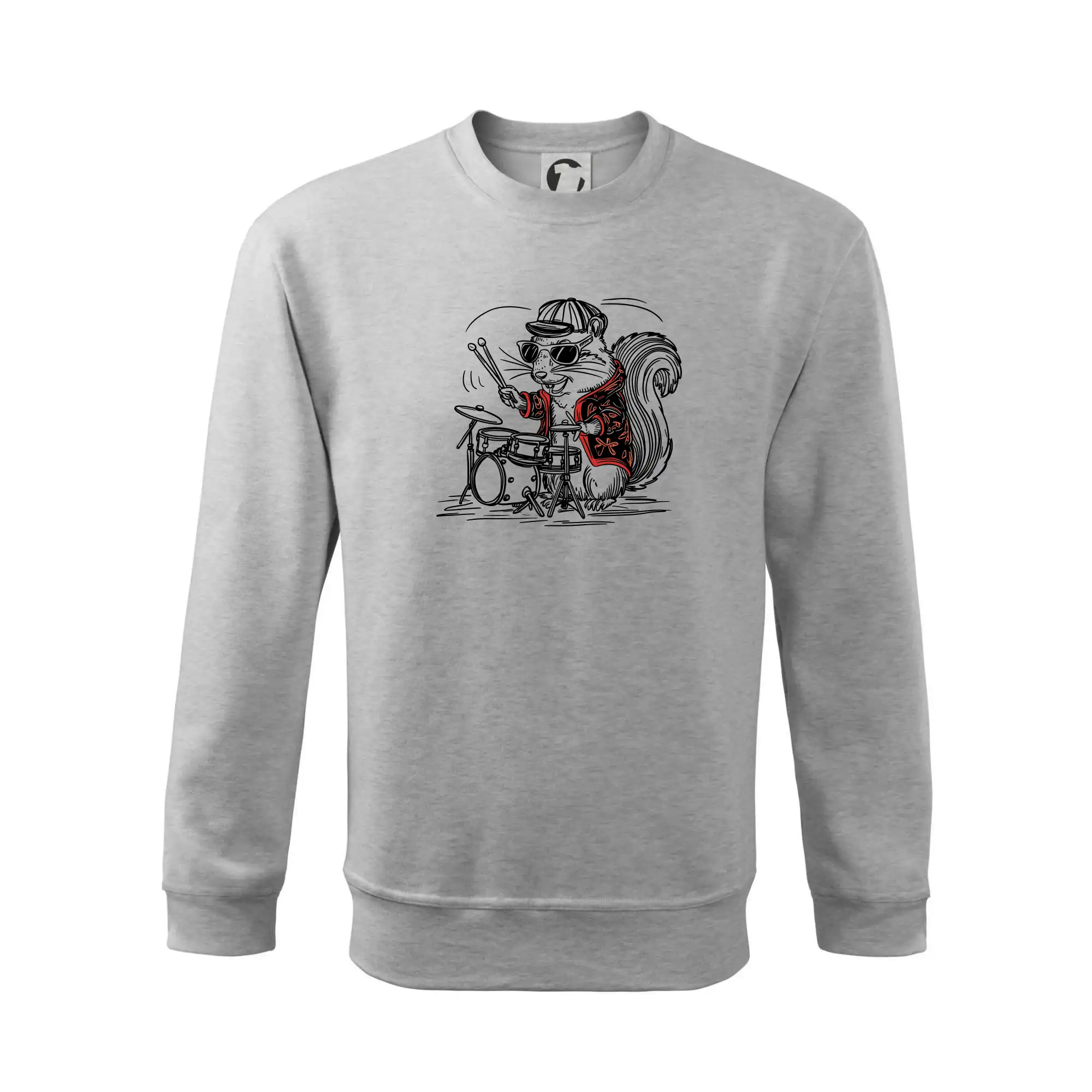 Squirrel playing drums